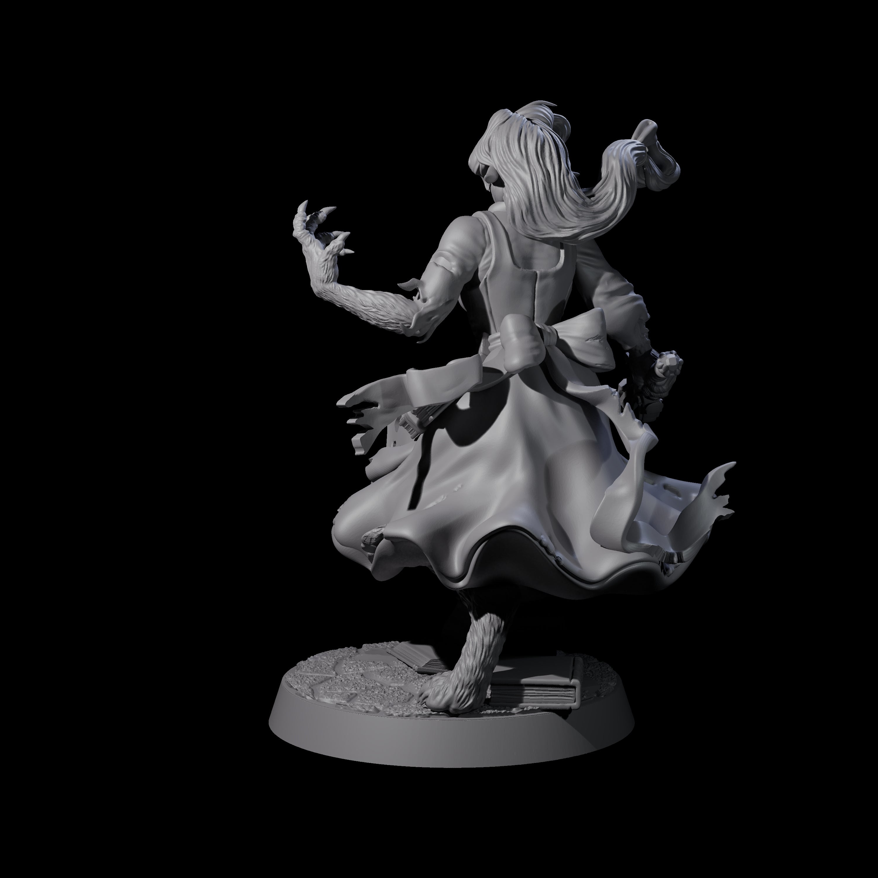 Mid Change Werewolf Maiden Miniature for Dungeons and Dragons, Pathfinder or other TTRPGs