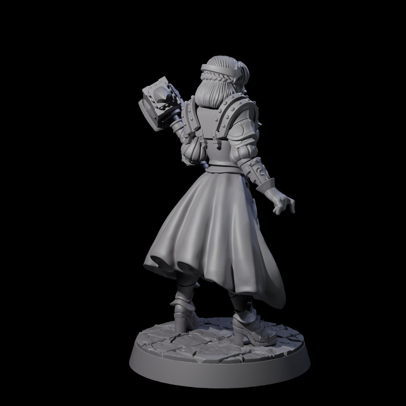 Mighty Hammer Fighter Miniature for Dungeons and Dragons, Pathfinder or other TTRPGs