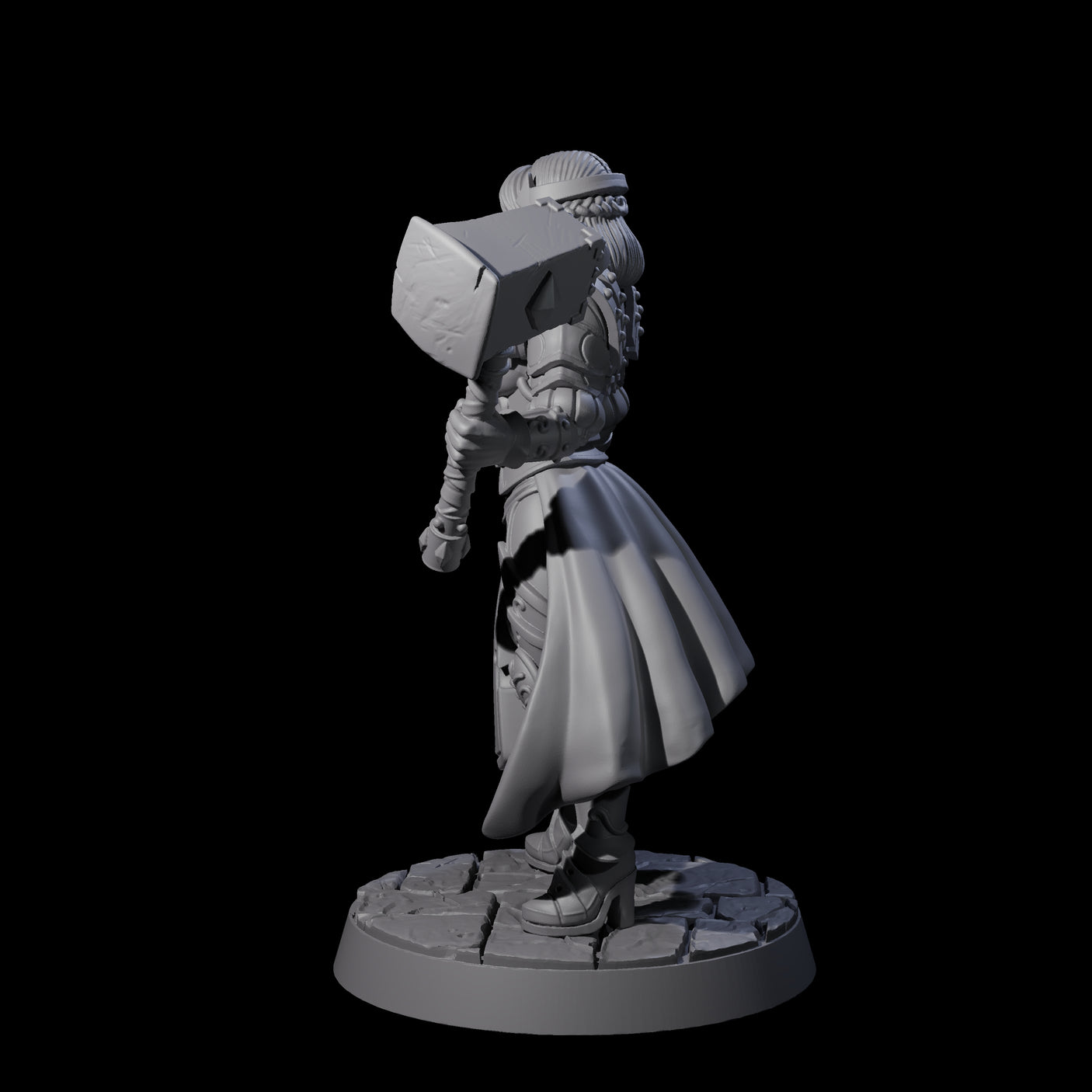 Mighty Hammer Fighter Miniature for Dungeons and Dragons, Pathfinder or other TTRPGs