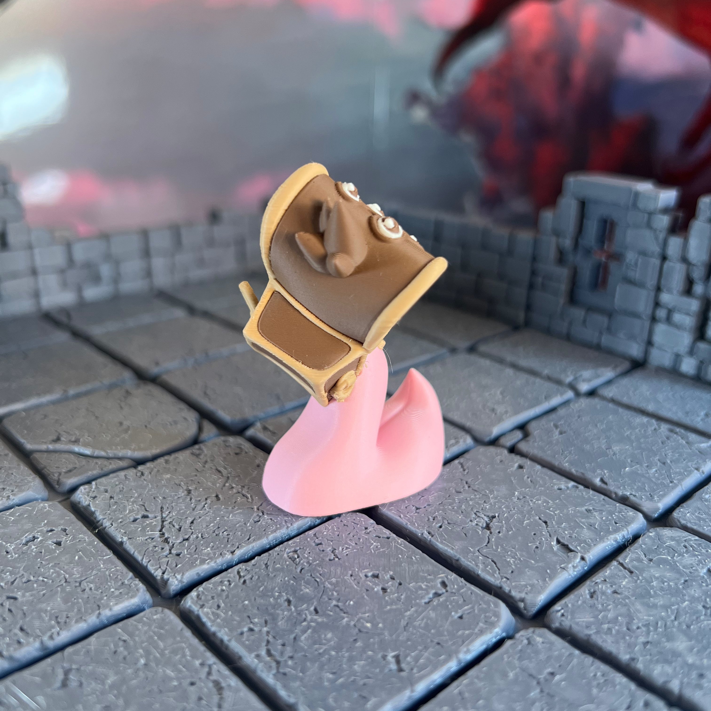 Mimic Treasure Chest Multicolour Table Ready Miniature Miniature for Dungeons and Dragons, Pathfinder or other TTRPGs