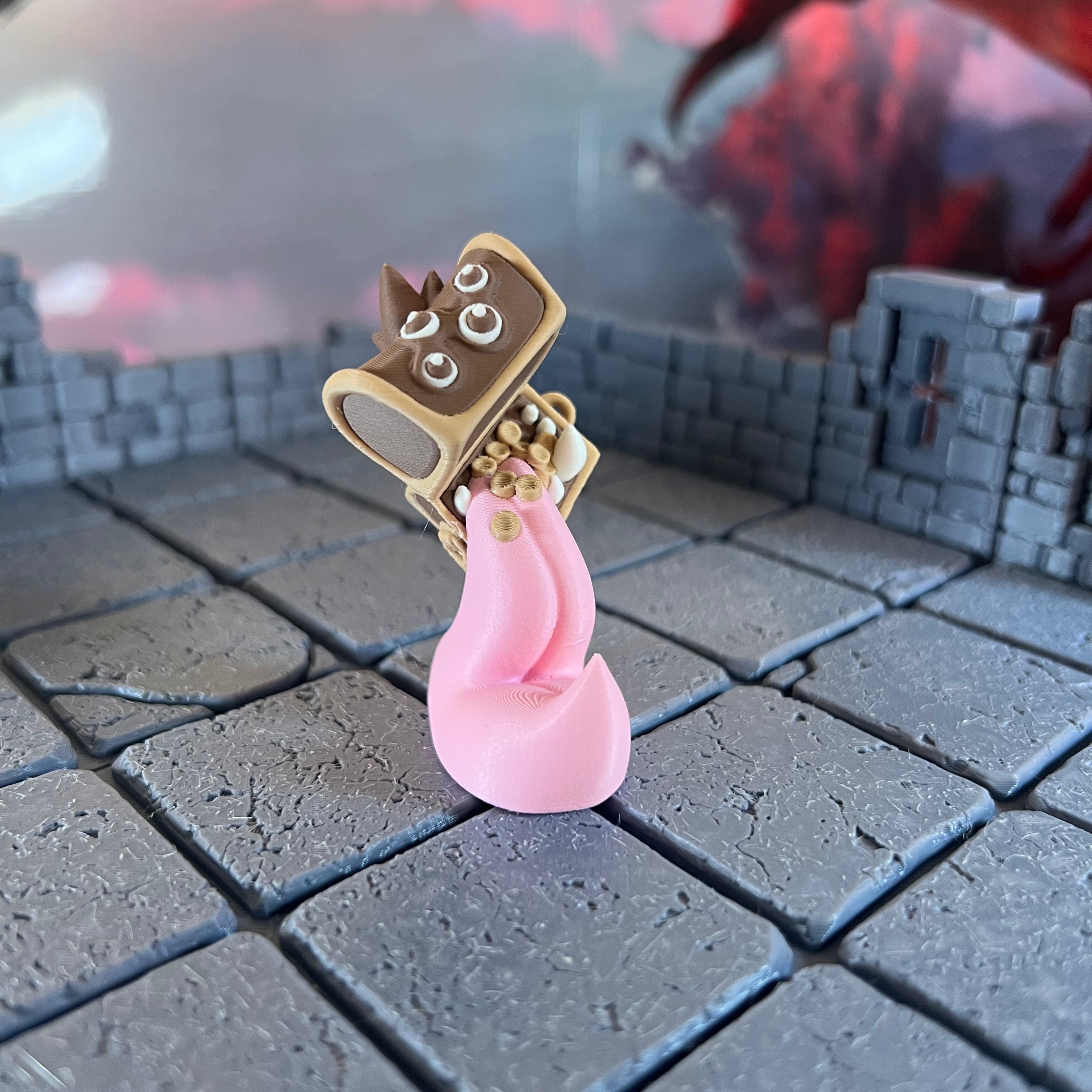 Mimic Treasure Chest Multicolour Table Ready Miniature Miniature for Dungeons and Dragons, Pathfinder or other TTRPGs
