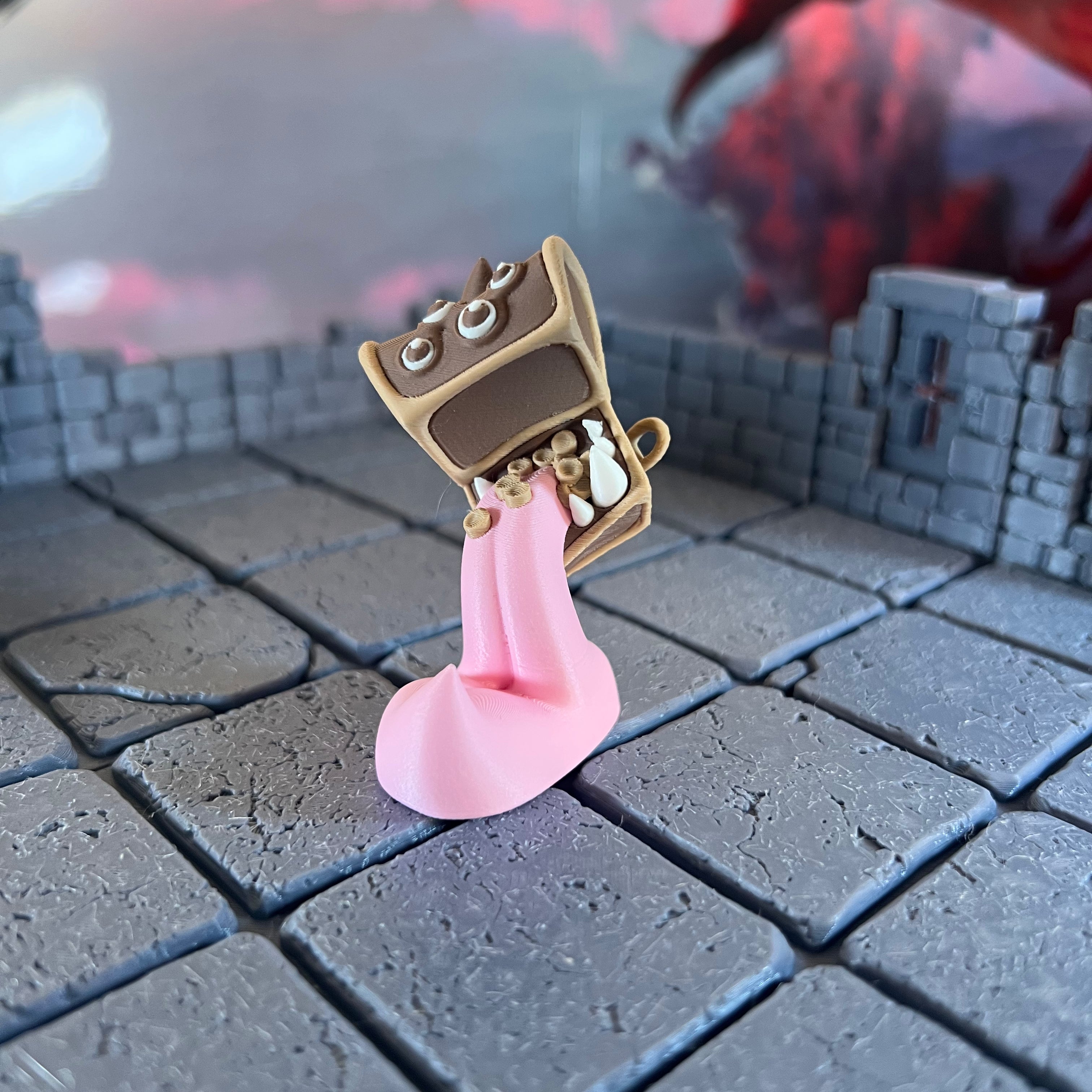 Mimic Treasure Chest Multicolour Table Ready Miniature Miniature for Dungeons and Dragons, Pathfinder or other TTRPGs