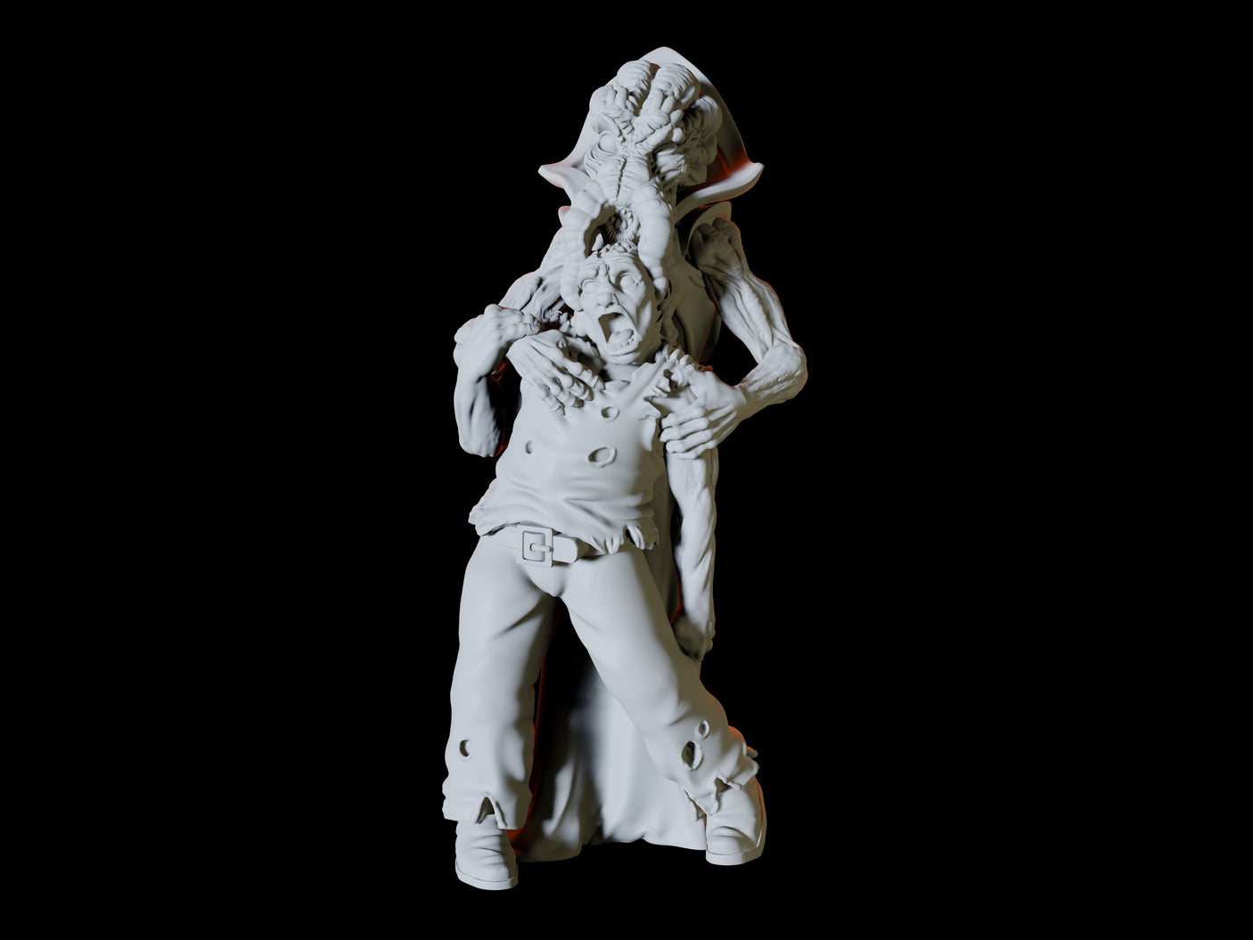 Mind Flayer having a snack Miniature for Dungeons and Dragons, Pathfinder or other TTRPGs