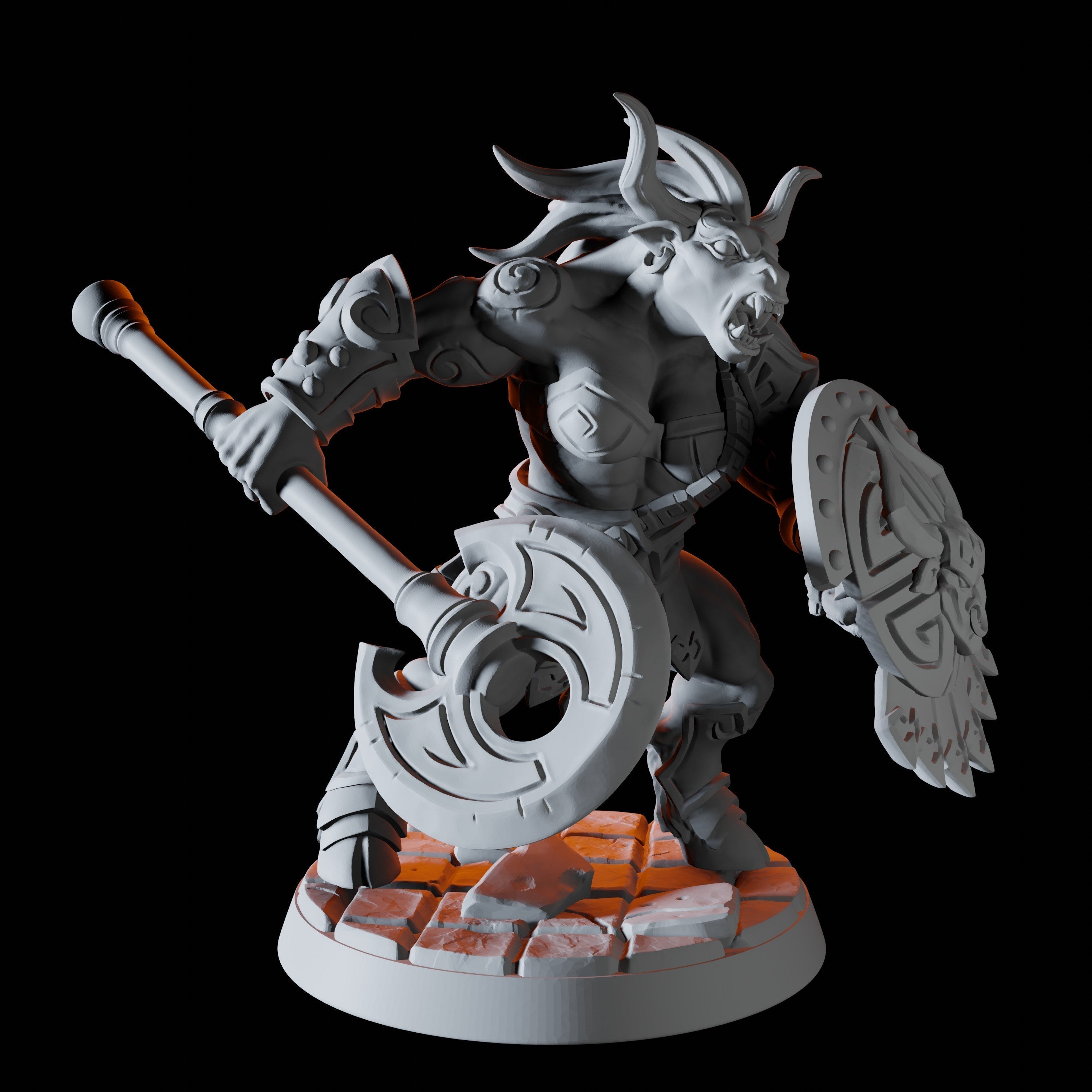 Minotaur Warrior D Miniature for Dungeons and Dragons, Pathfinder or other TTRPGs