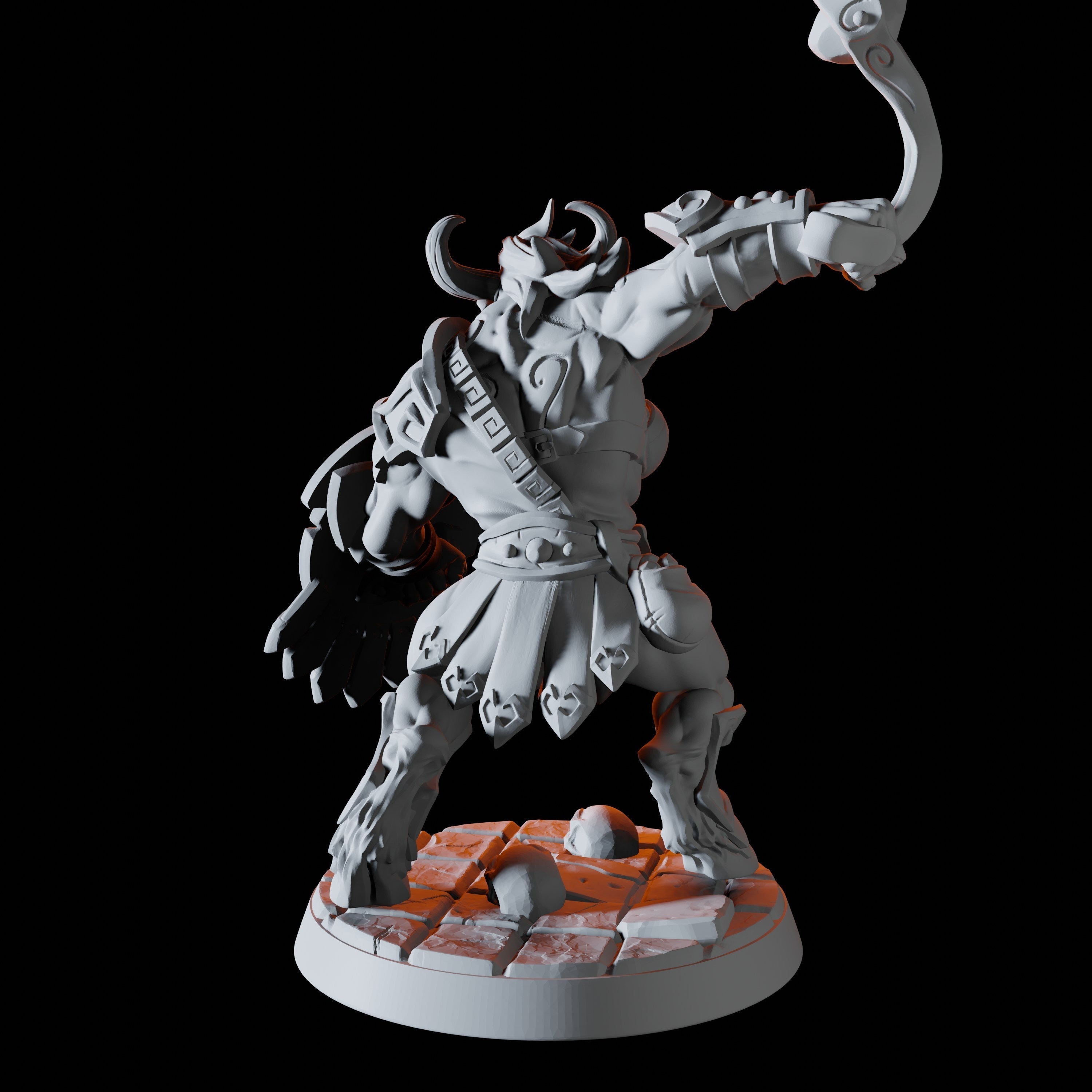 Minotaur Warrior F Miniature for Dungeons and Dragons, Pathfinder or other TTRPGs