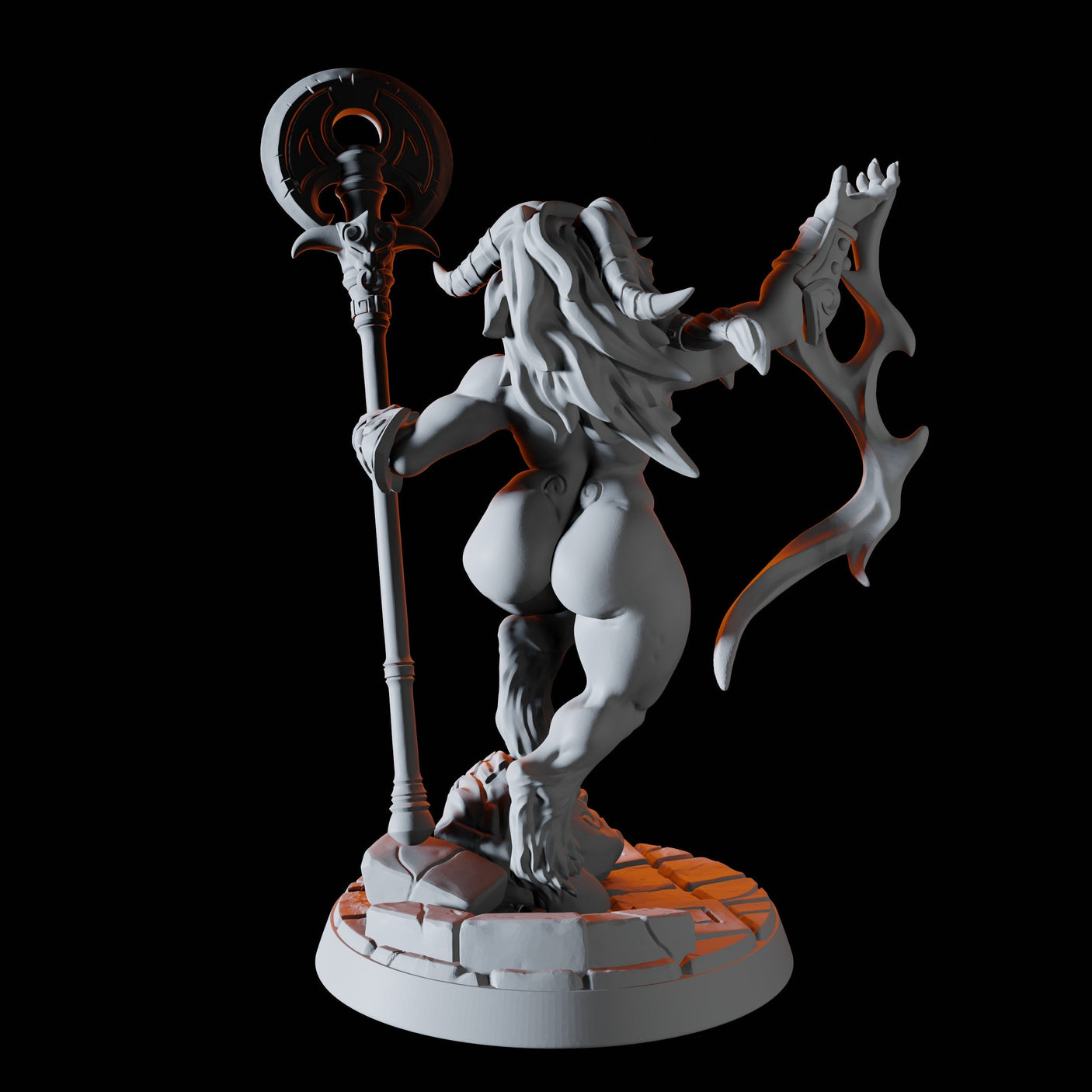 Minotaur Wizard Pinup Miniature for Dungeons and Dragons, Pathfinder or other TTRPGs