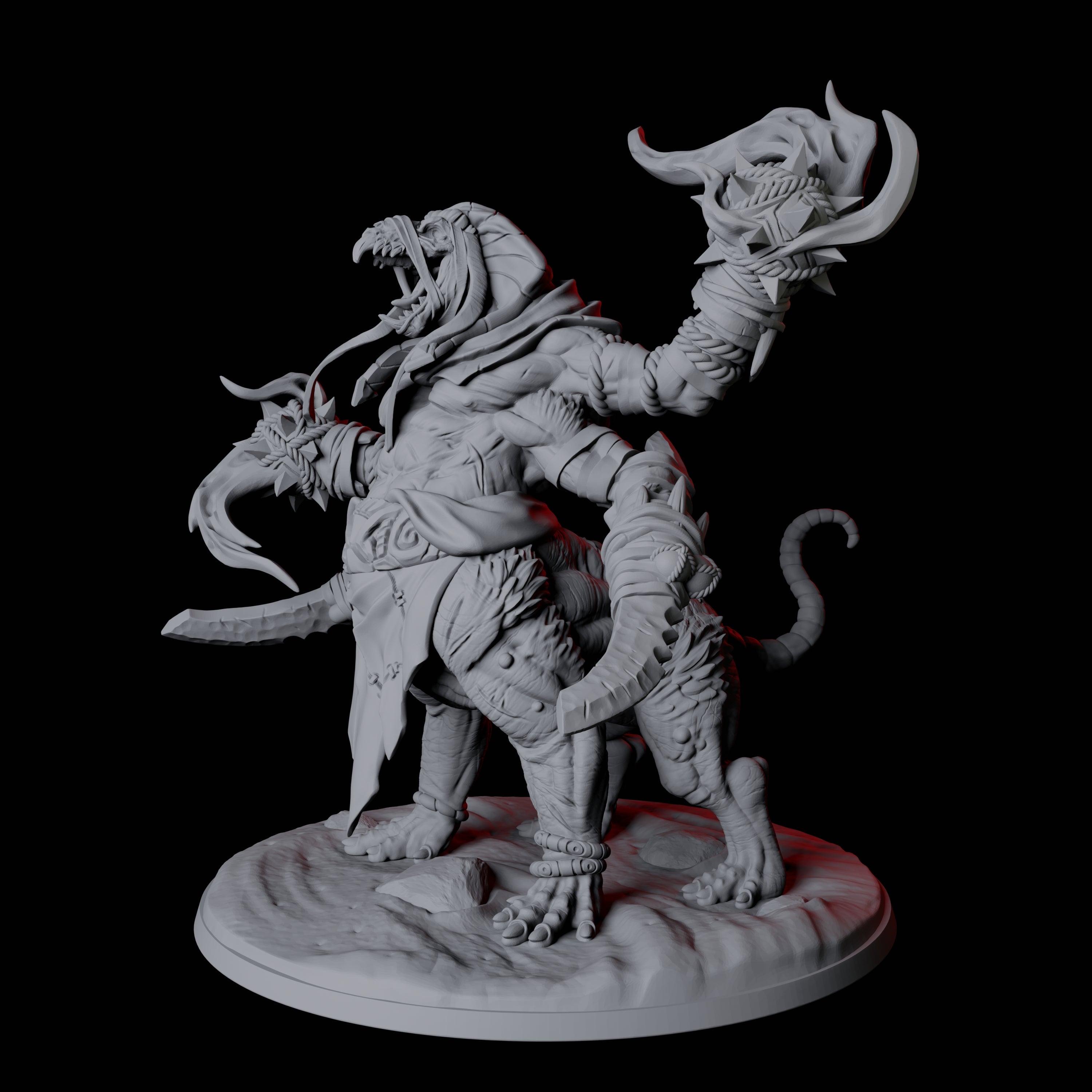 Monstrous Ratfolk Abomination Miniature for Dungeons and Dragons, Pathfinder or other TTRPGs