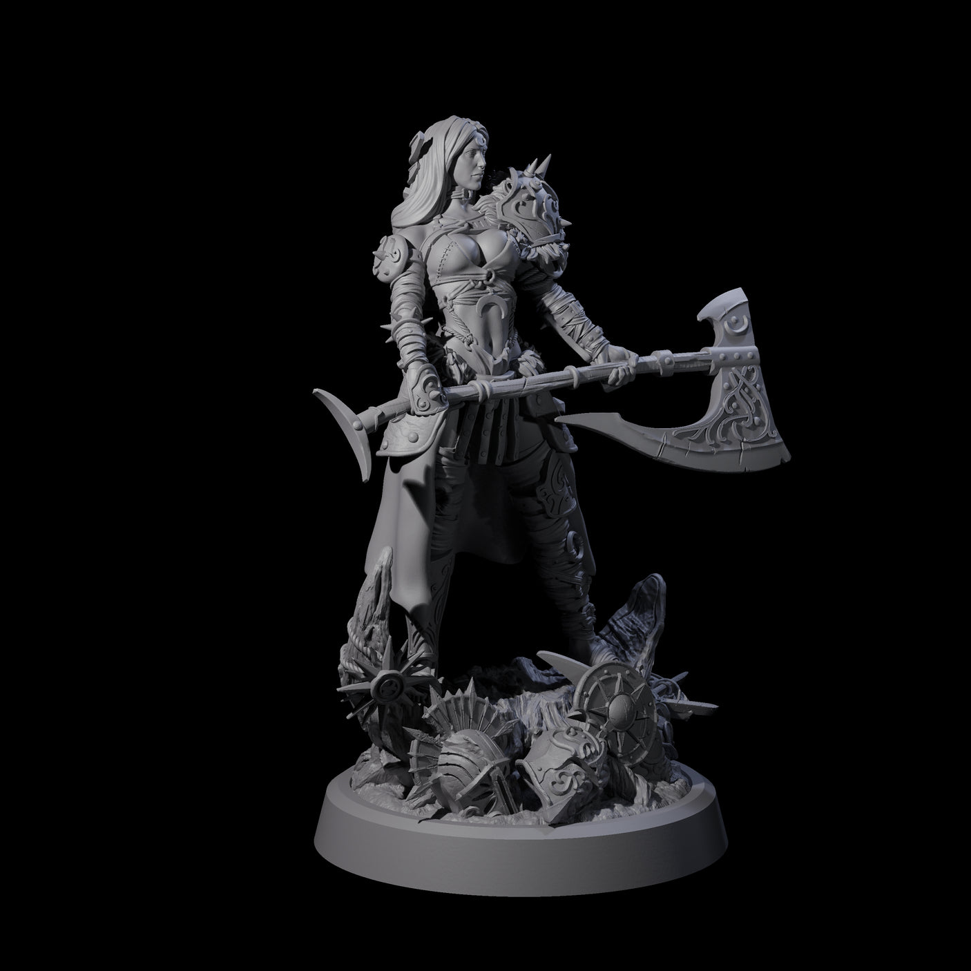 Moon Paladin Warrior Miniature for Dungeons and Dragons, Pathfinder or other TTRPGs
