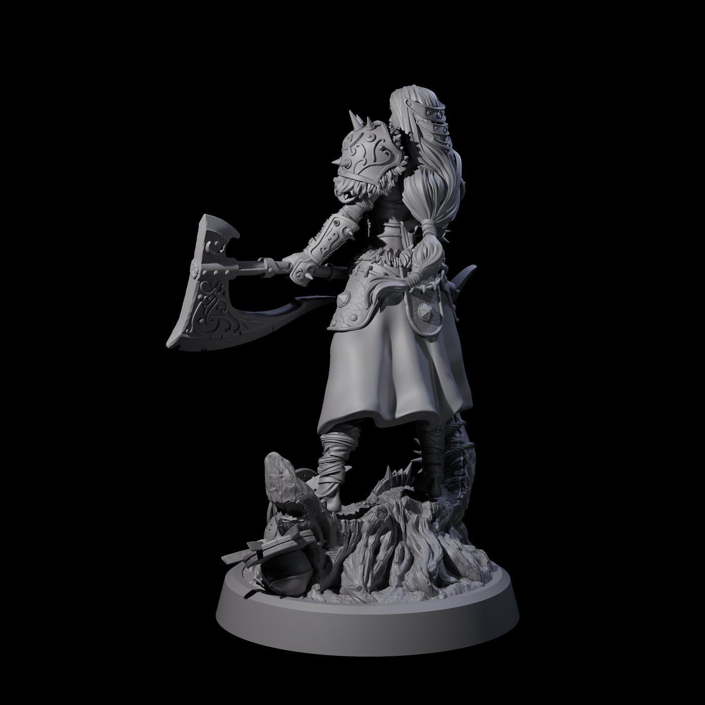 Moon Paladin Warrior Miniature for Dungeons and Dragons, Pathfinder or other TTRPGs