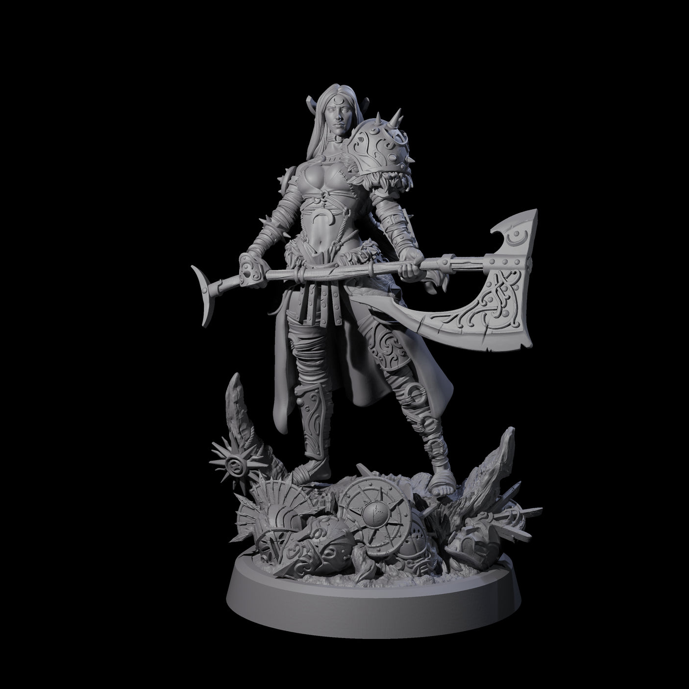 Moon Paladin Warrior Miniature for Dungeons and Dragons, Pathfinder or other TTRPGs