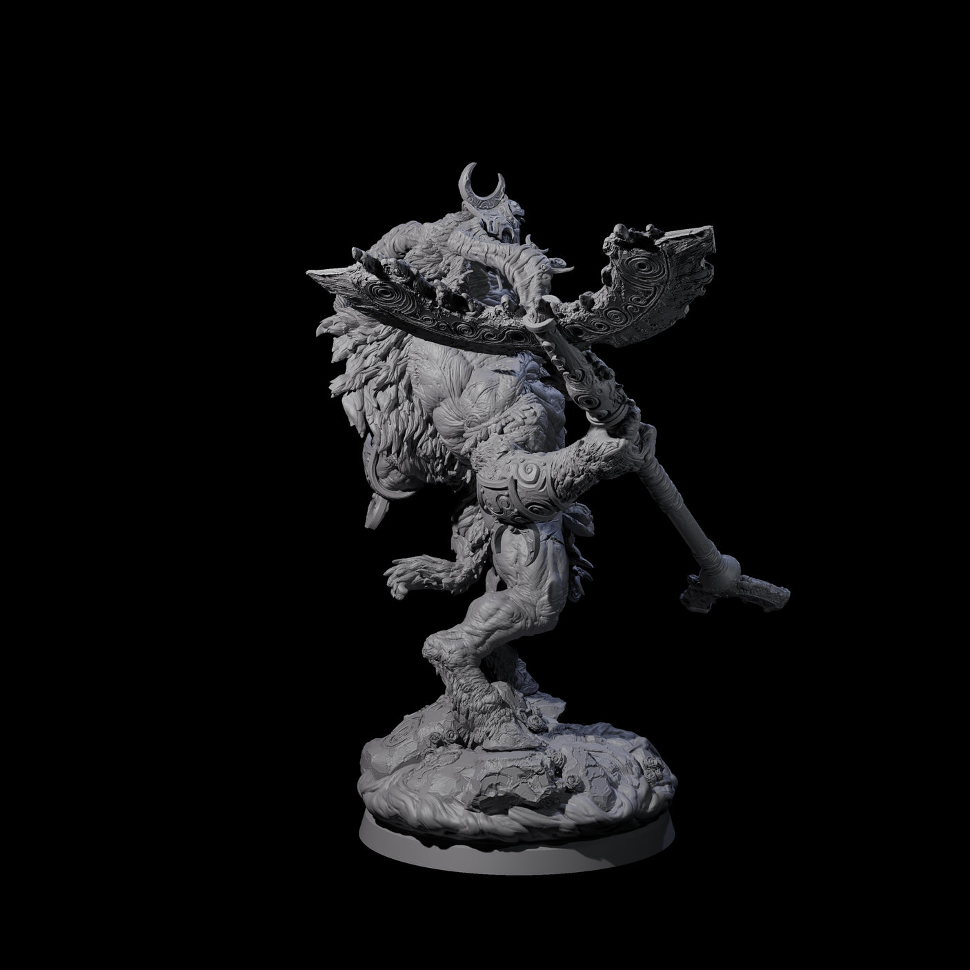 Moon Workshipping Minotaur B Miniature for Dungeons and Dragons, Pathfinder or other TTRPGs