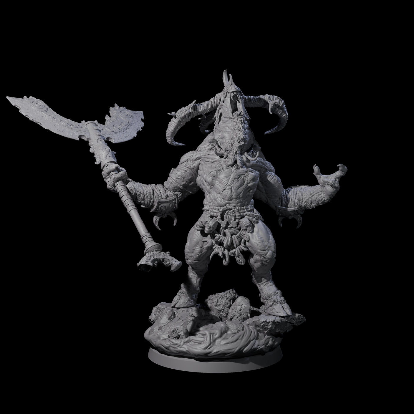 Moon Workshipping Minotaur B Miniature for Dungeons and Dragons, Pathfinder or other TTRPGs