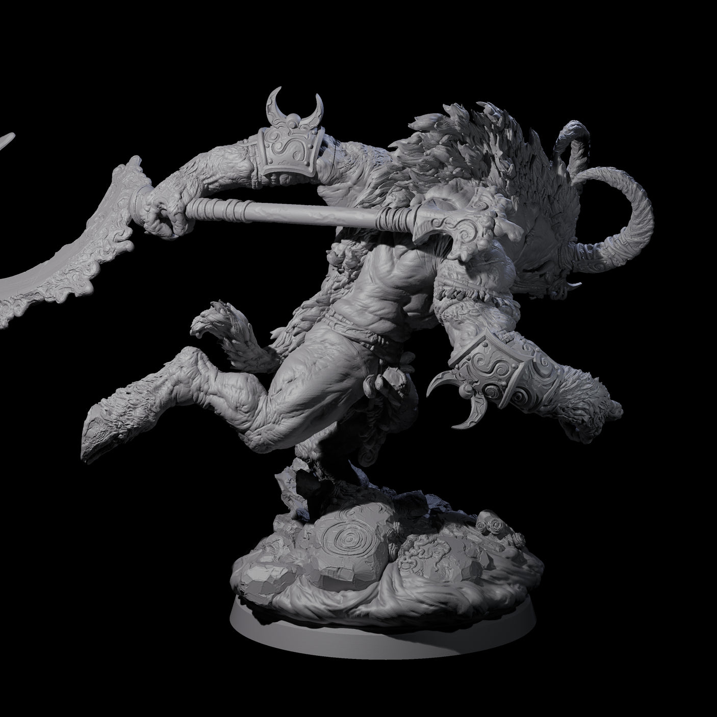 Moon Workshipping Minotaur C Miniature for Dungeons and Dragons, Pathfinder or other TTRPGs