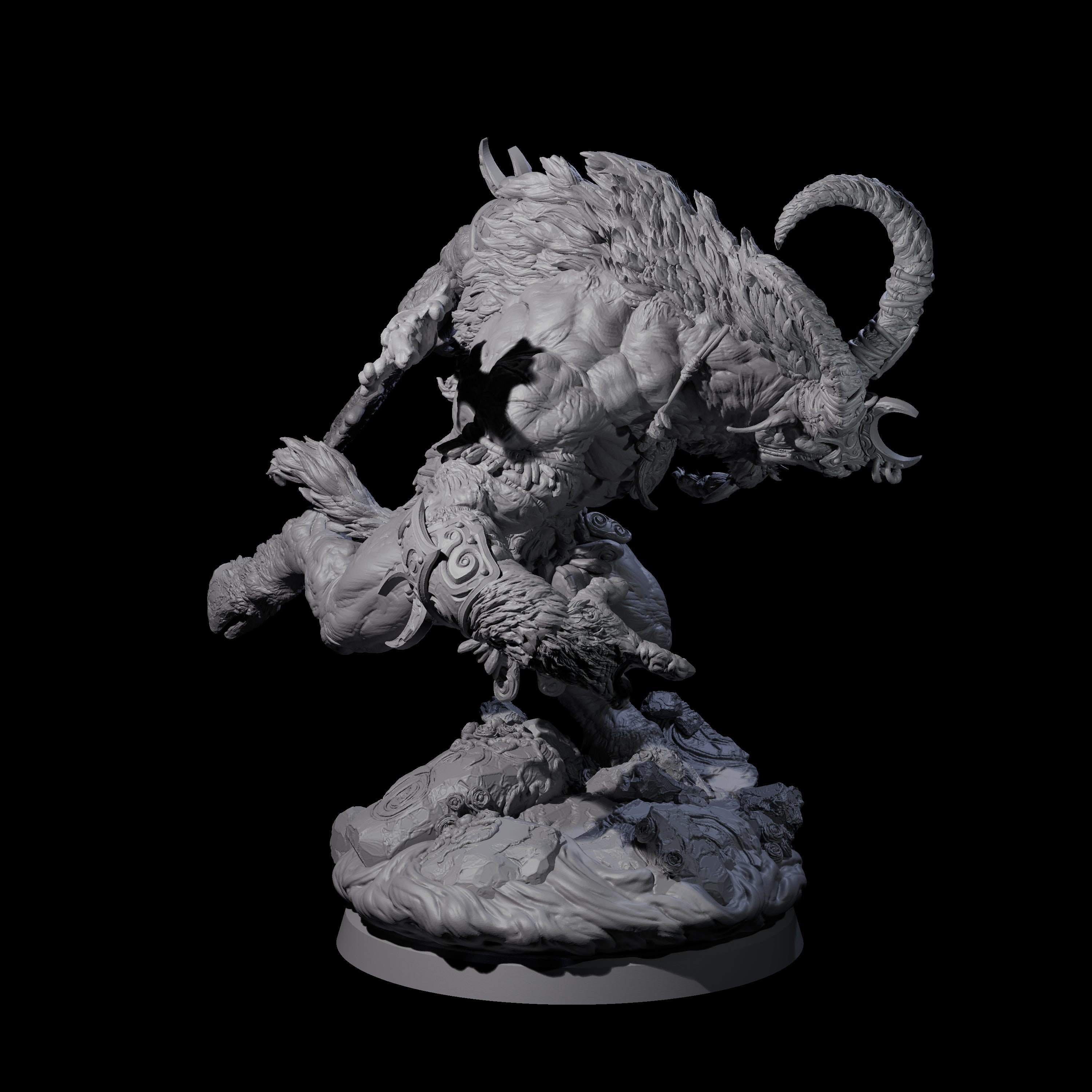 Moon Workshipping Minotaur C Miniature for Dungeons and Dragons, Pathfinder or other TTRPGs