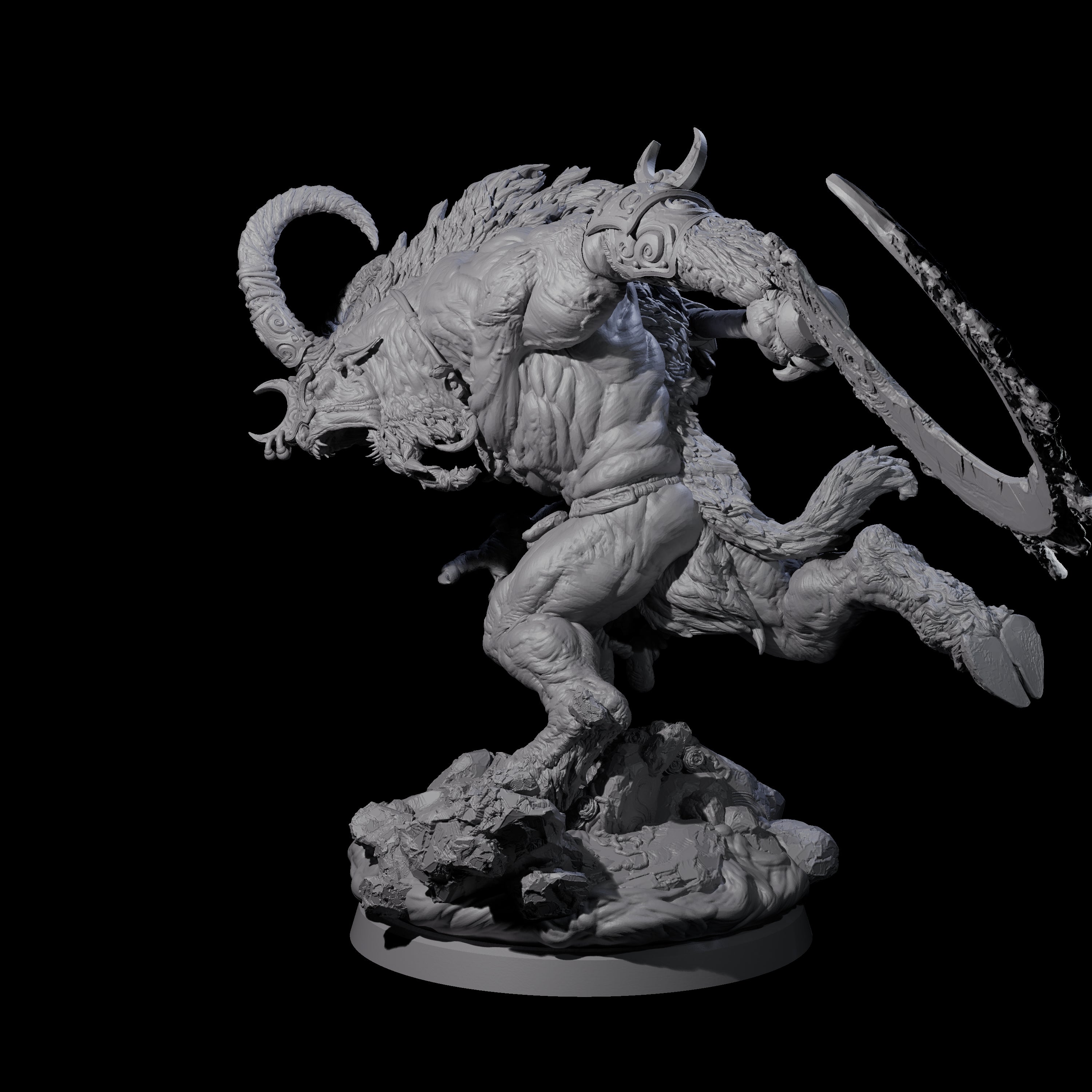 Moon Workshipping Minotaur C Miniature for Dungeons and Dragons, Pathfinder or other TTRPGs