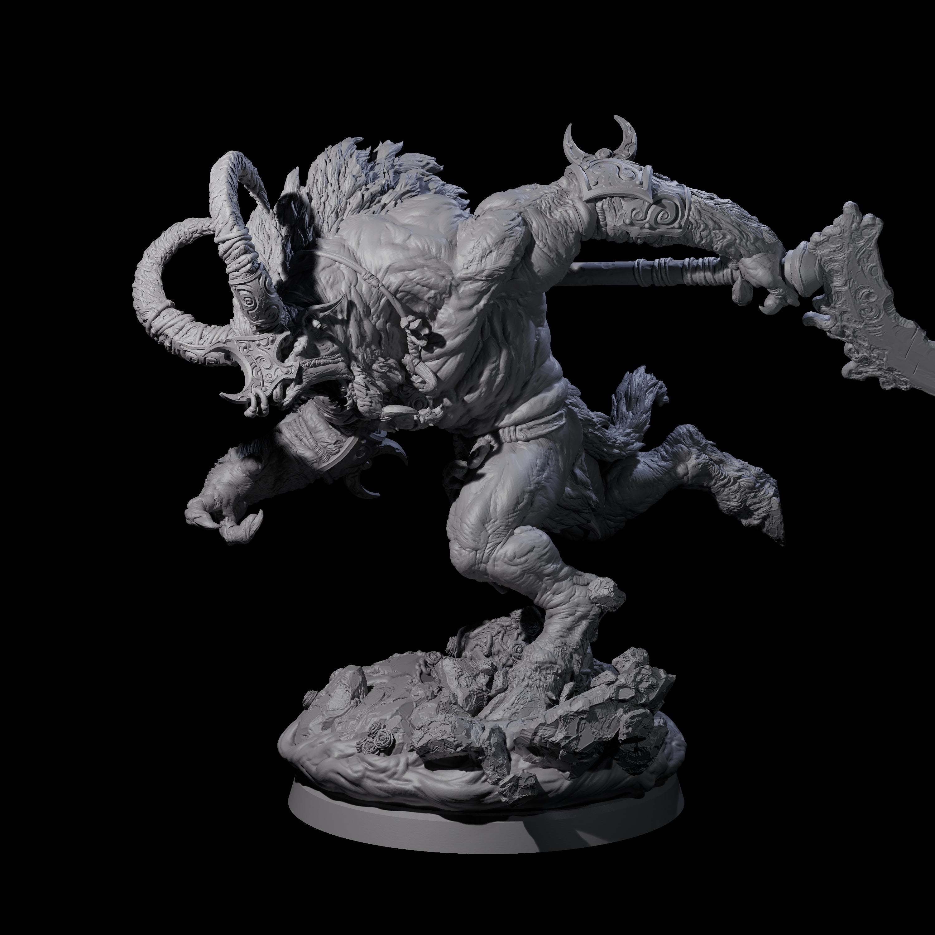 Moon Workshipping Minotaur C Miniature for Dungeons and Dragons, Pathfinder or other TTRPGs