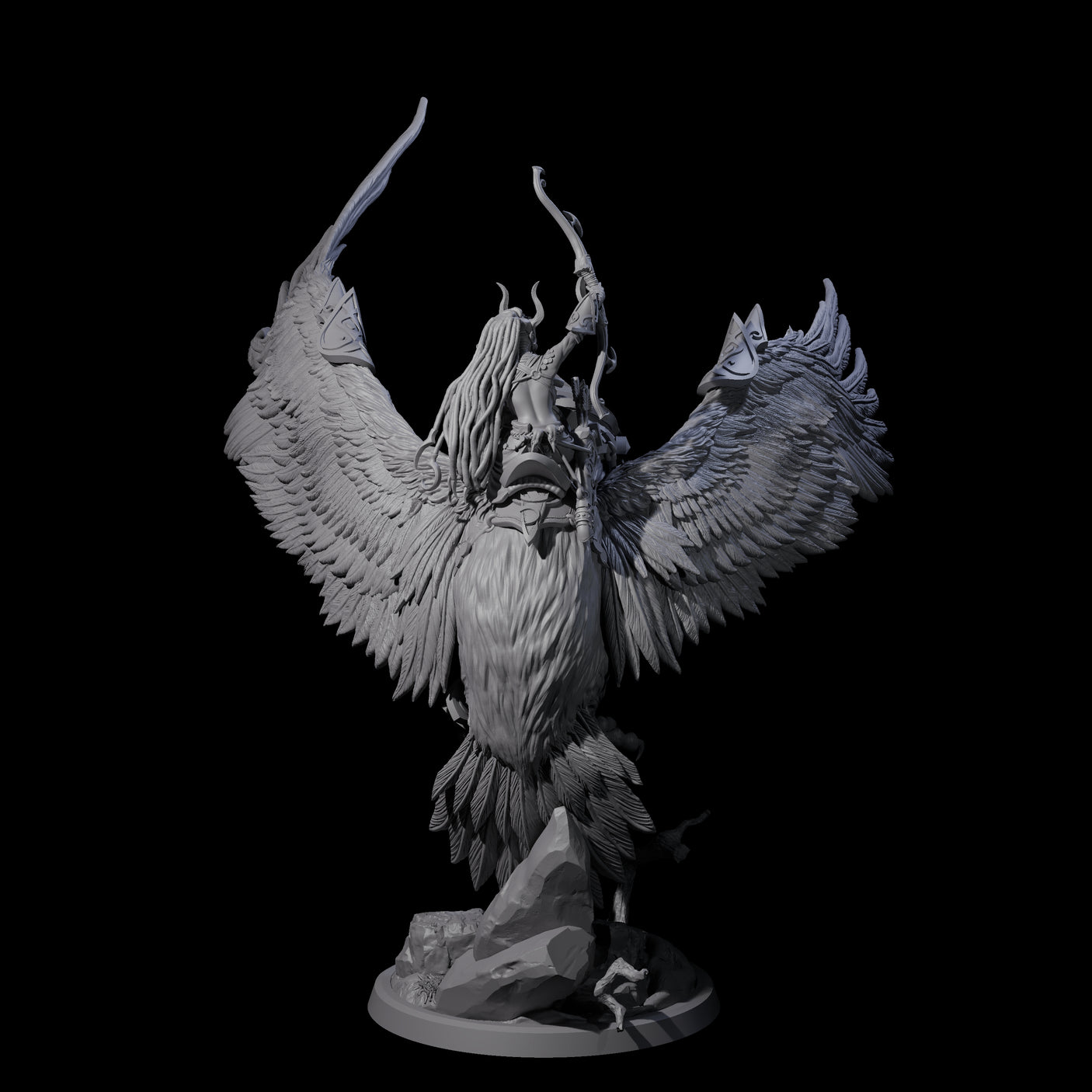 Moon Zealot with Giant Owl A Miniature for Dungeons and Dragons, Pathfinder or other TTRPGs
