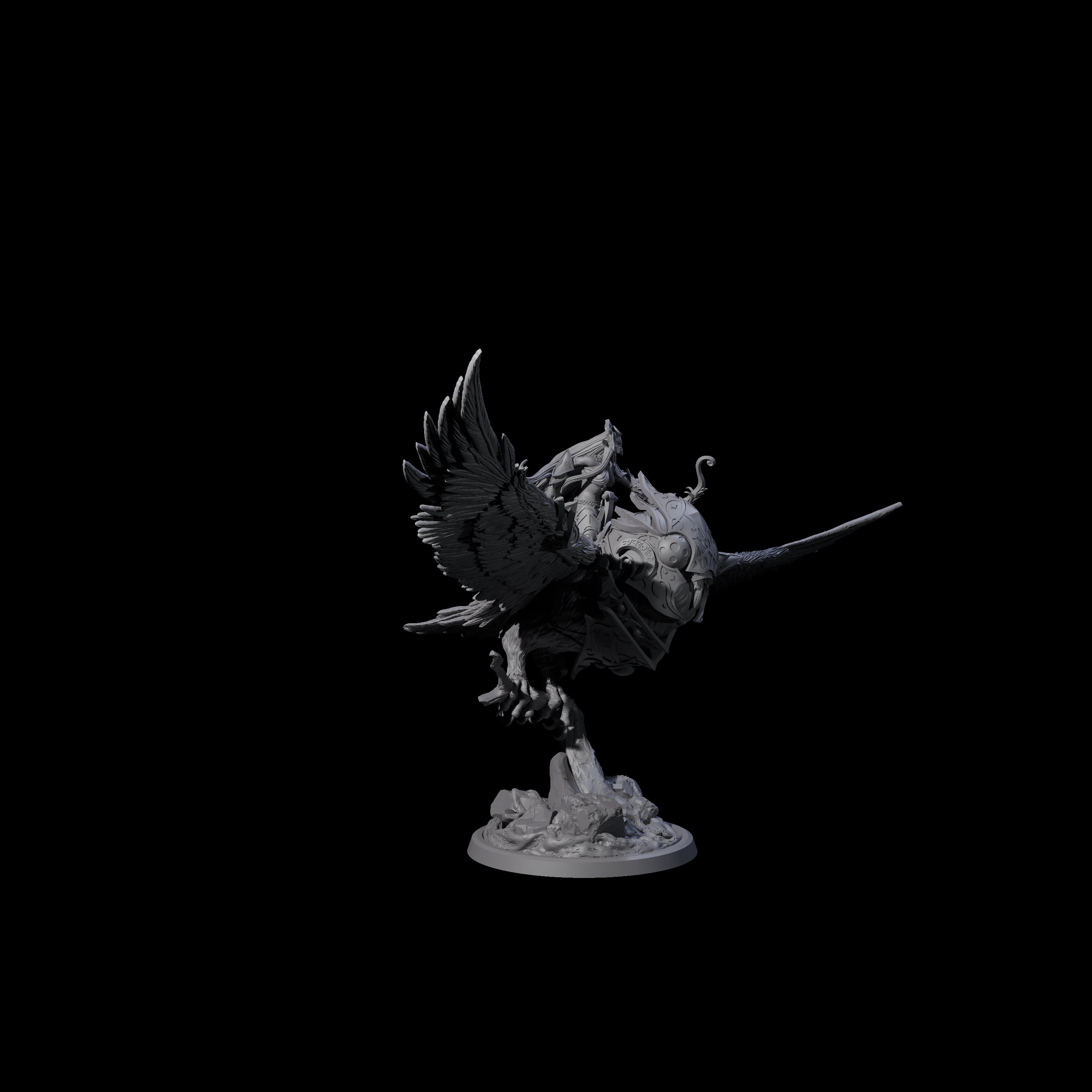 Moon Zealot with Giant Owl C Miniature for Dungeons and Dragons, Pathfinder or other TTRPGs