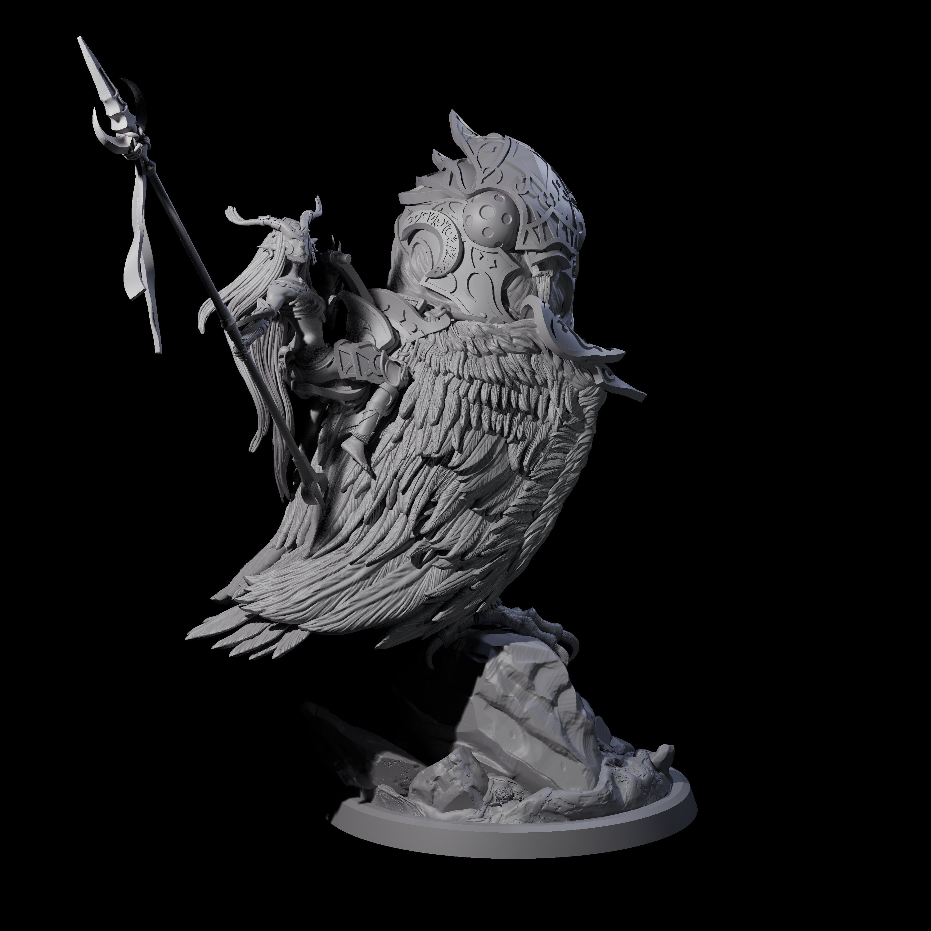 Moon Zealot with Giant Owl D Miniature for Dungeons and Dragons, Pathfinder or other TTRPGs