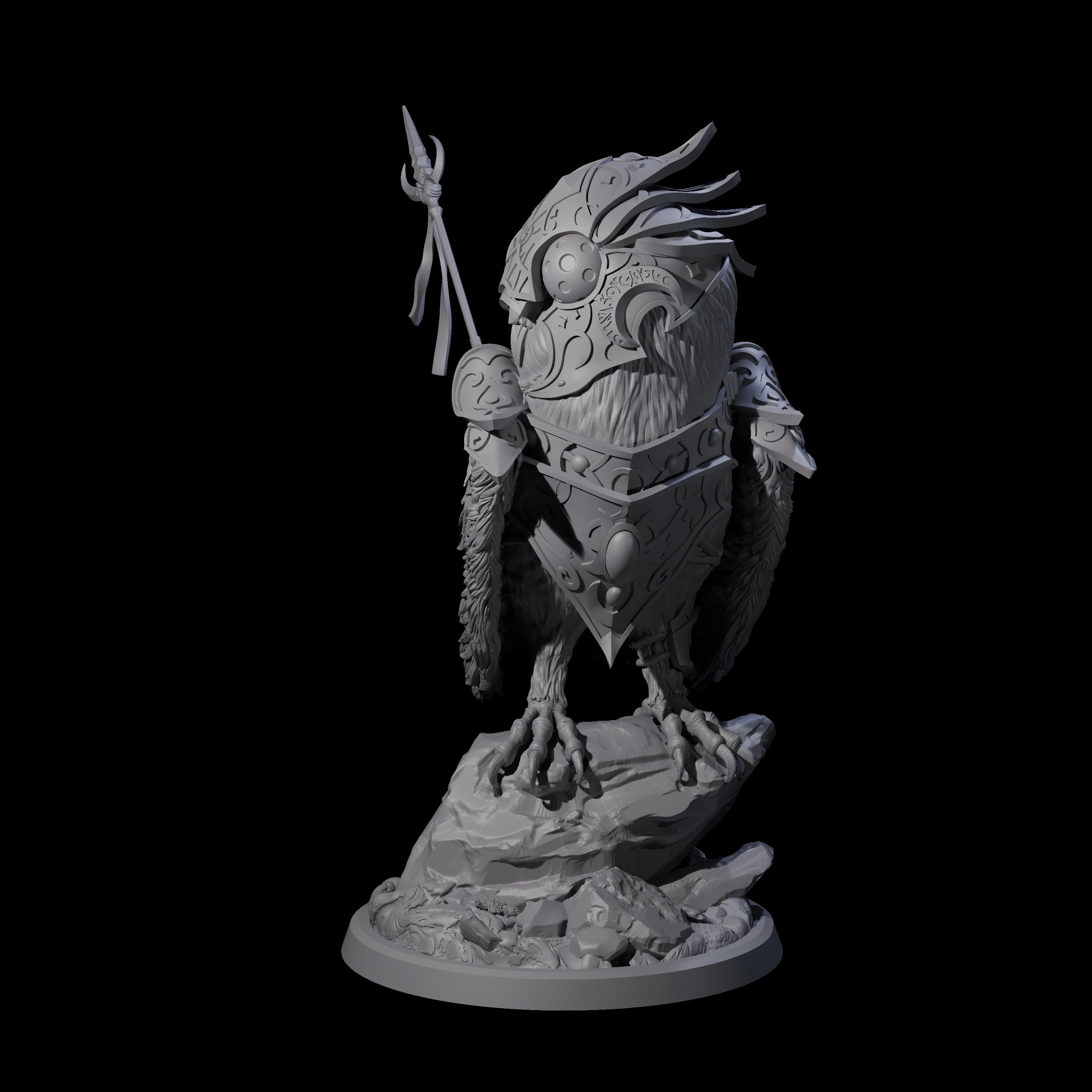 Moon Zealot with Giant Owl D Miniature for Dungeons and Dragons, Pathfinder or other TTRPGs