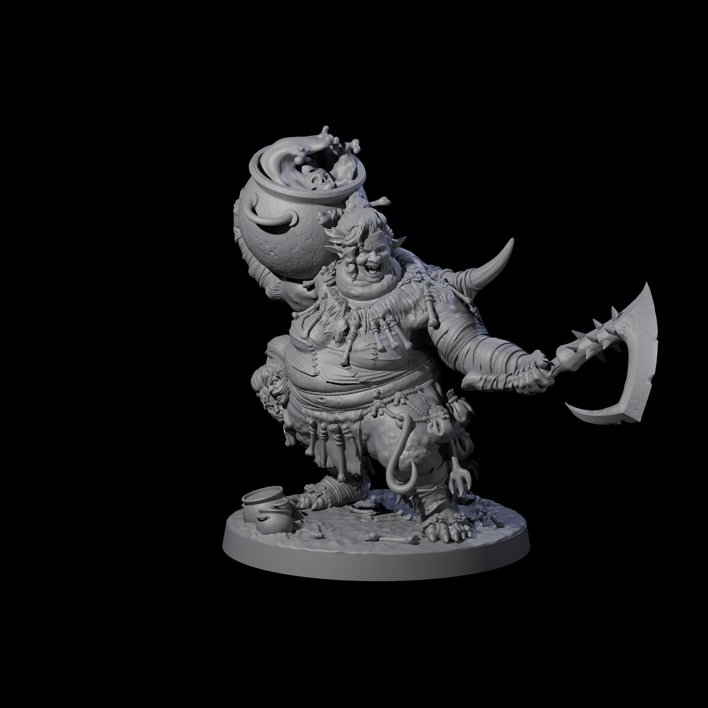 Mother of Butchers Ogre Miniature for Dungeons and Dragons, Pathfinder or other TTRPGs