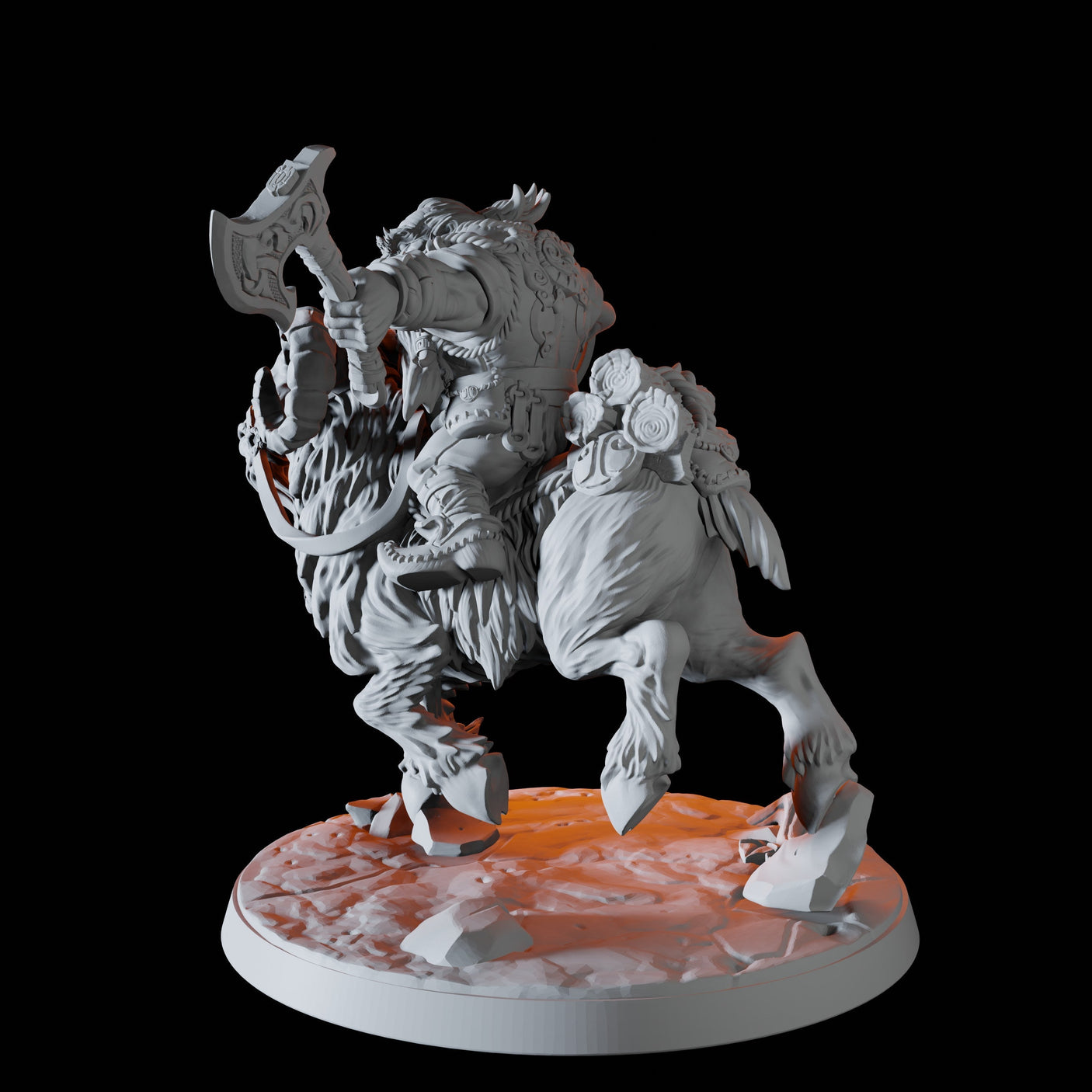 Mountain Dwarf on Giant Ram B Miniature for Dungeons and Dragons, Pathfinder or other TTRPGs