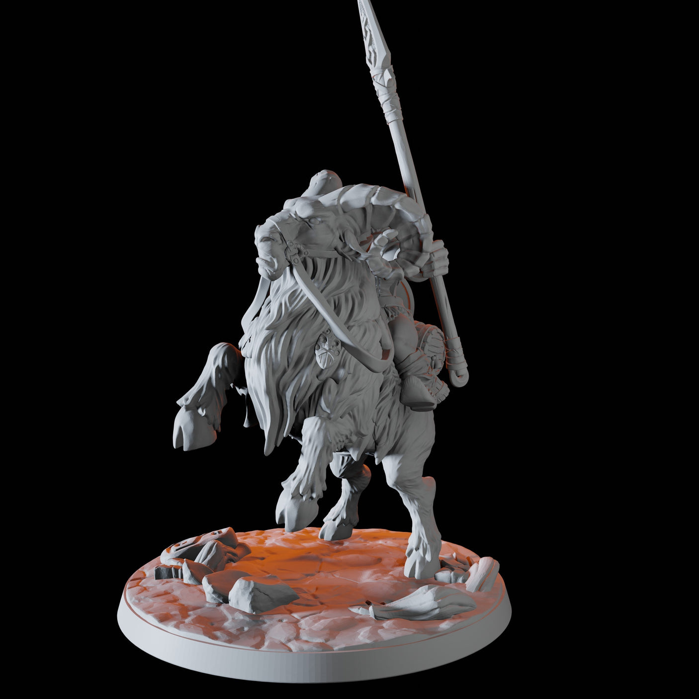 Mountain Dwarf on Giant Ram C Miniature for Dungeons and Dragons, Pathfinder or other TTRPGs