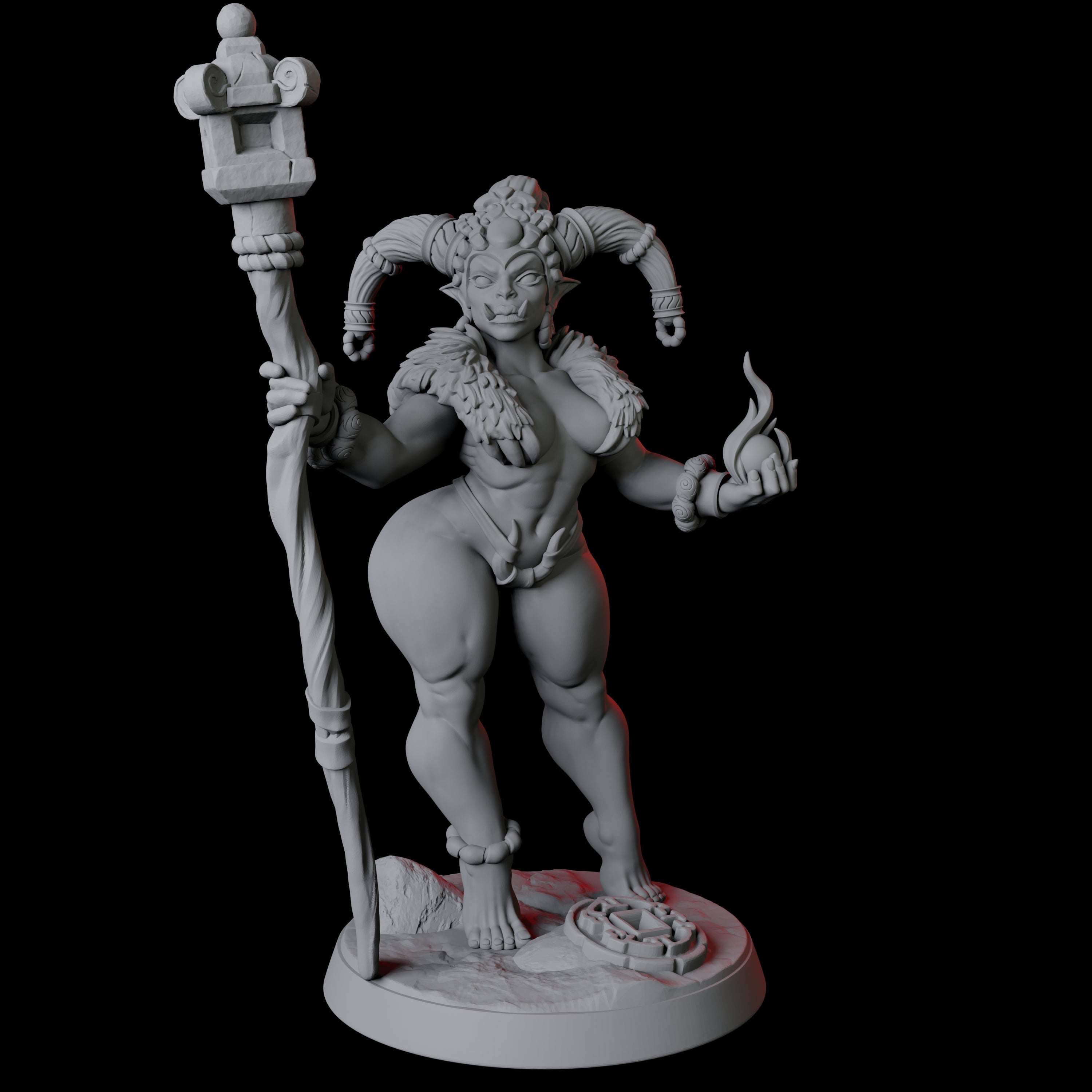 Mountain Orc Pin-up Miniature for Dungeons and Dragons, Pathfinder or other TTRPGs