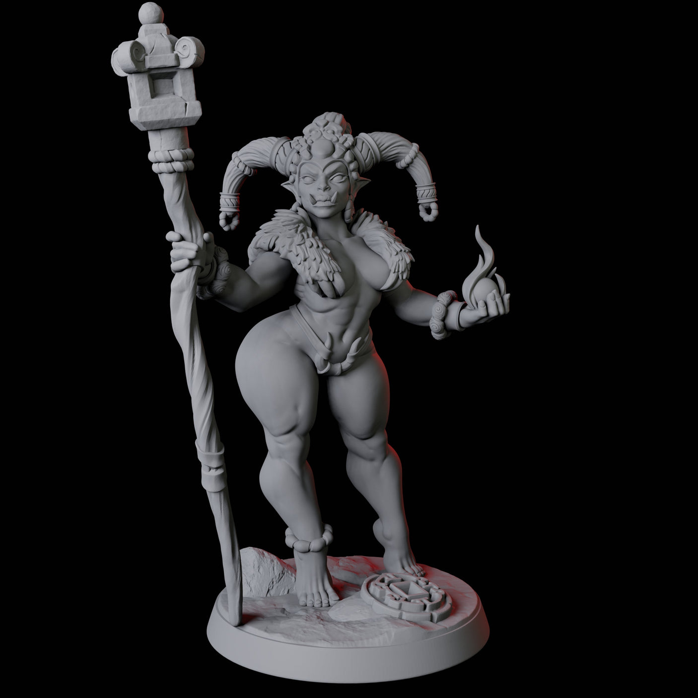 Mountain Orc Pin-up Miniature for Dungeons and Dragons, Pathfinder or other TTRPGs