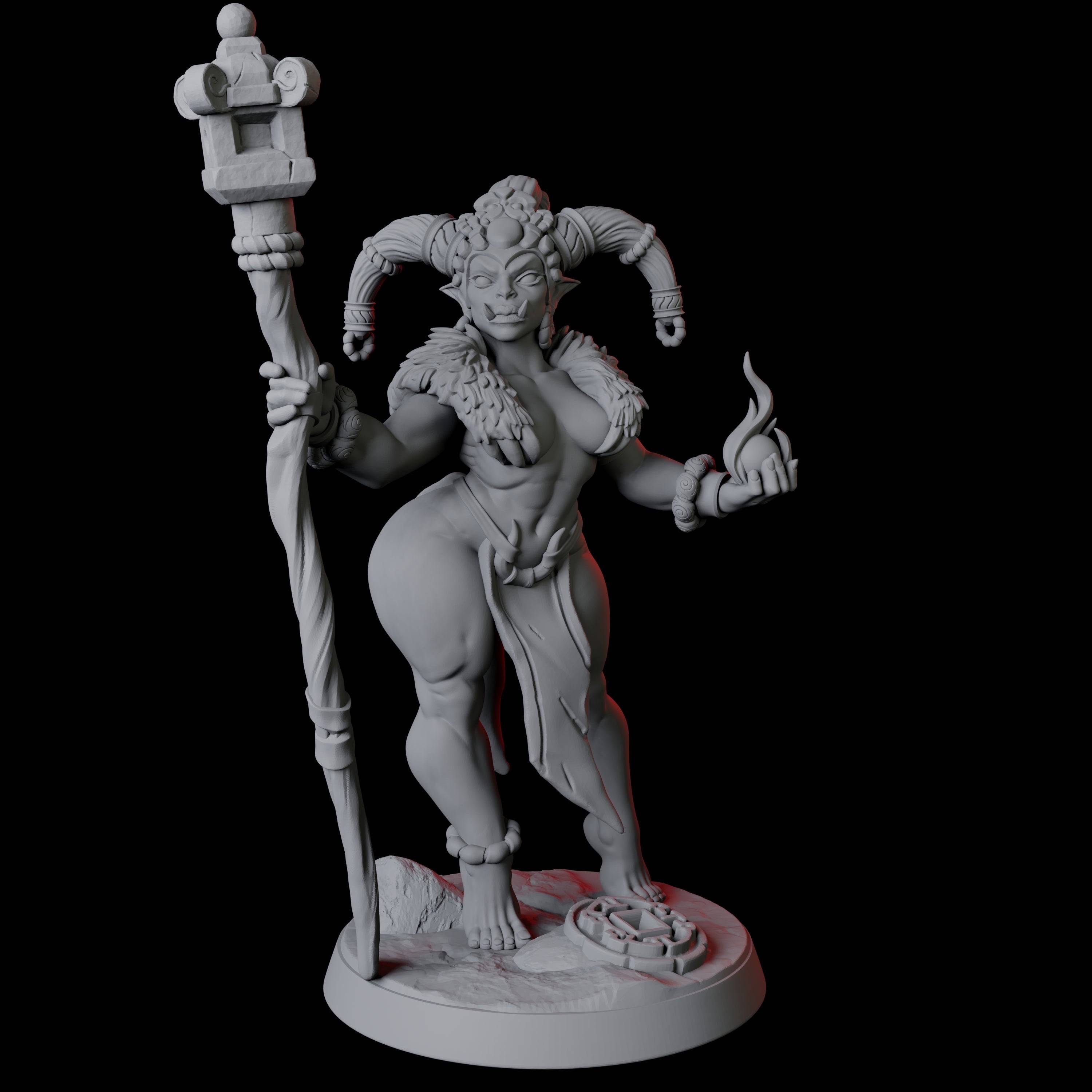 Mountain Orc Pin-up Miniature for Dungeons and Dragons, Pathfinder or other TTRPGs