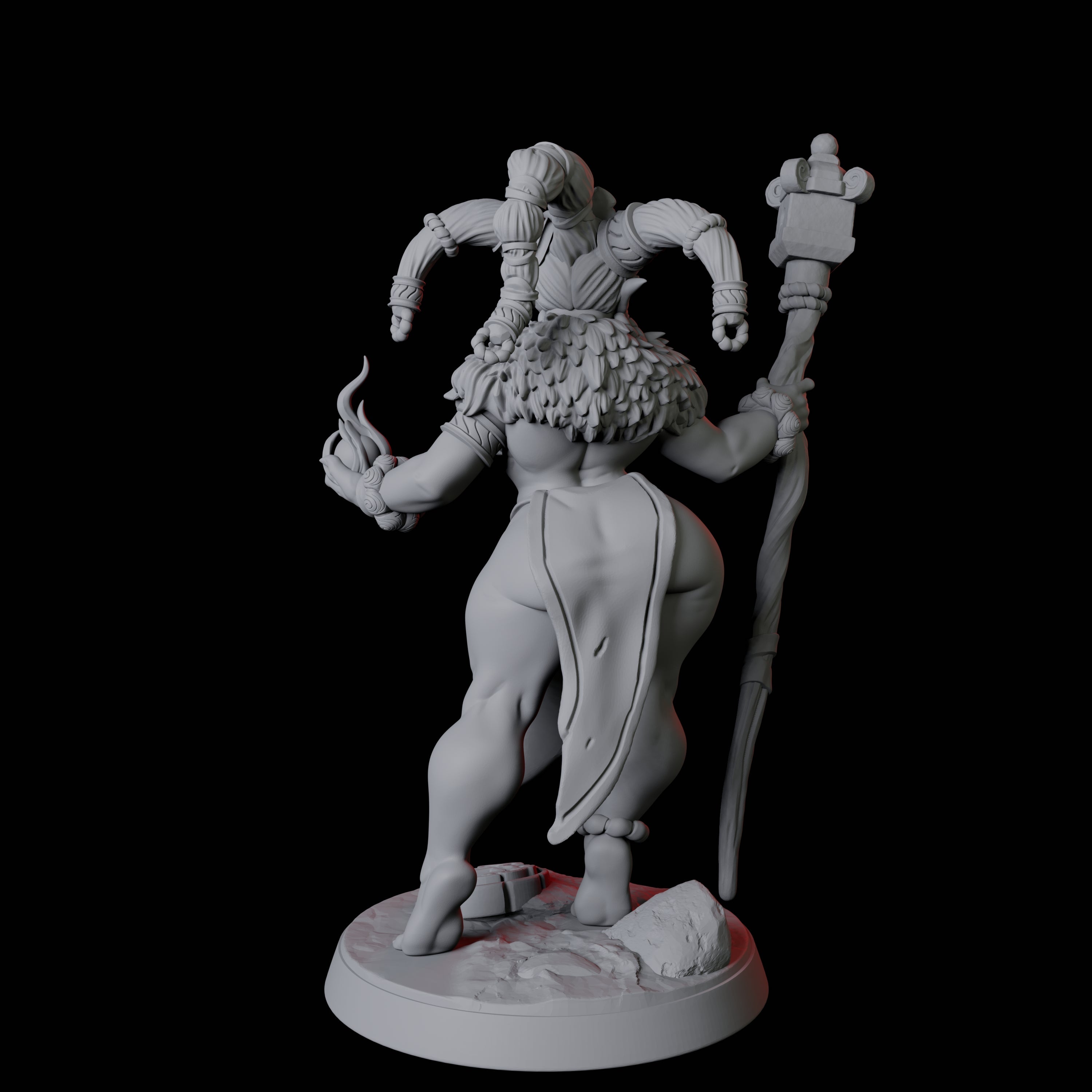 Mountain Orc Pin-up Miniature for Dungeons and Dragons, Pathfinder or other TTRPGs