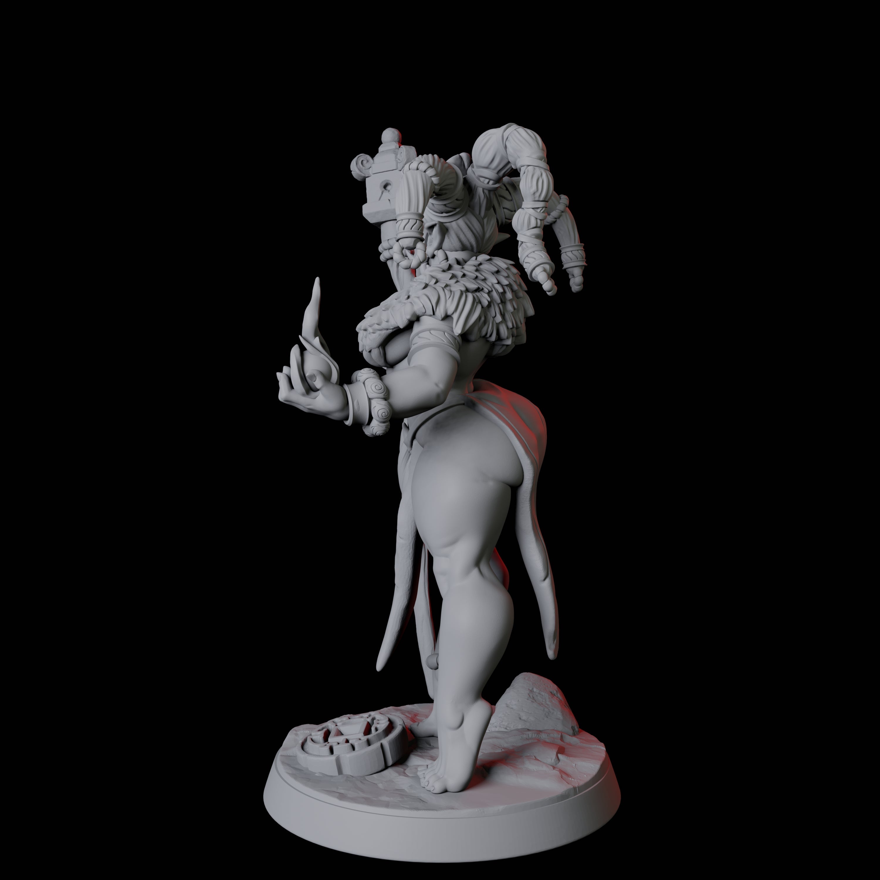 Mountain Orc Pin-up Miniature for Dungeons and Dragons, Pathfinder or other TTRPGs