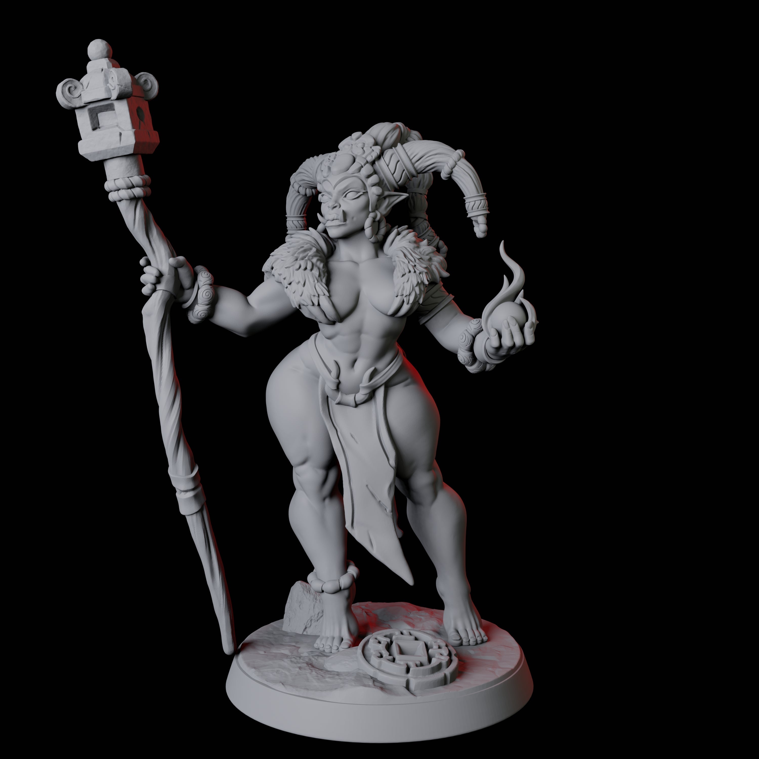 Mountain Orc Pin-up Miniature for Dungeons and Dragons, Pathfinder or other TTRPGs