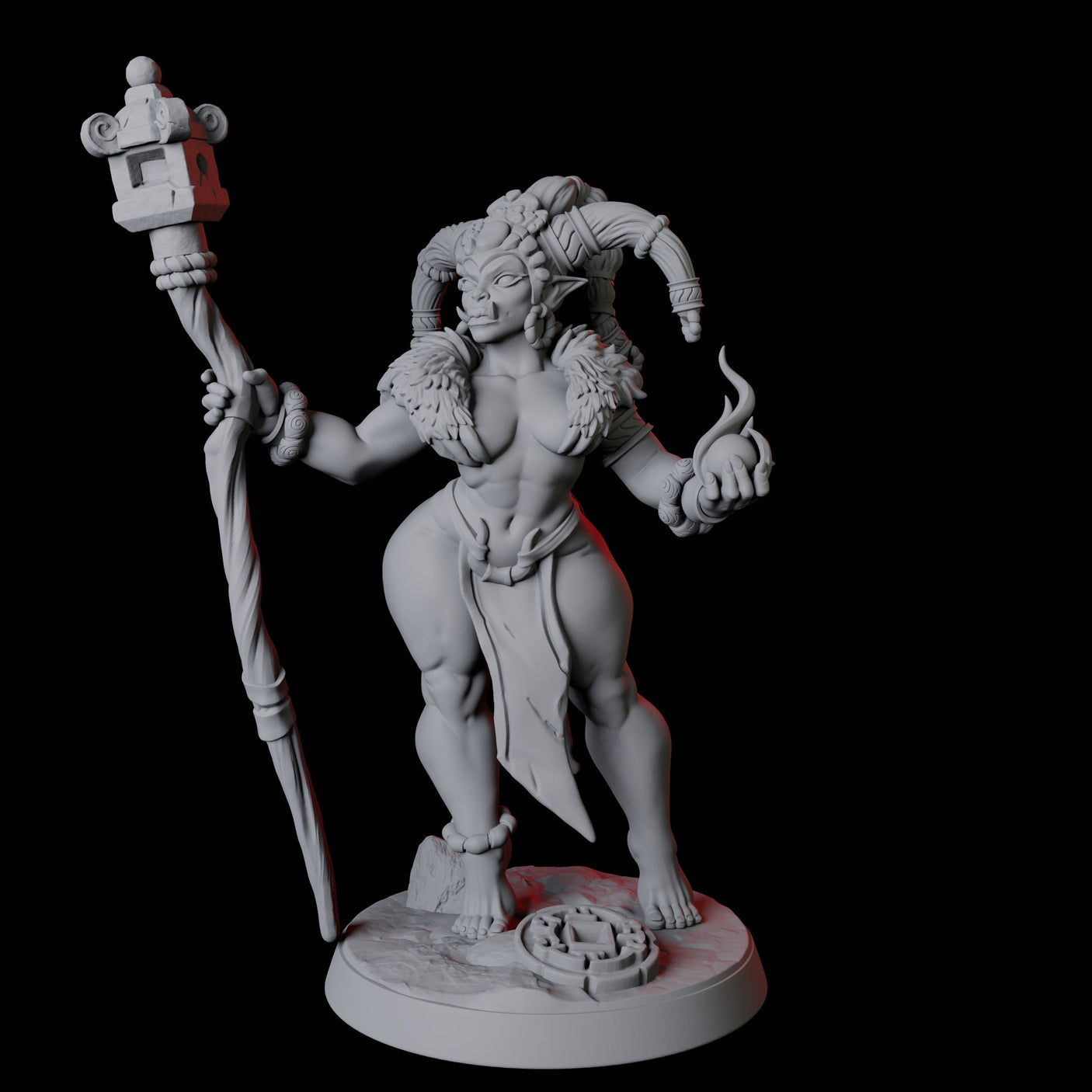 Mountain Orc Pin-up Miniature for Dungeons and Dragons, Pathfinder or other TTRPGs