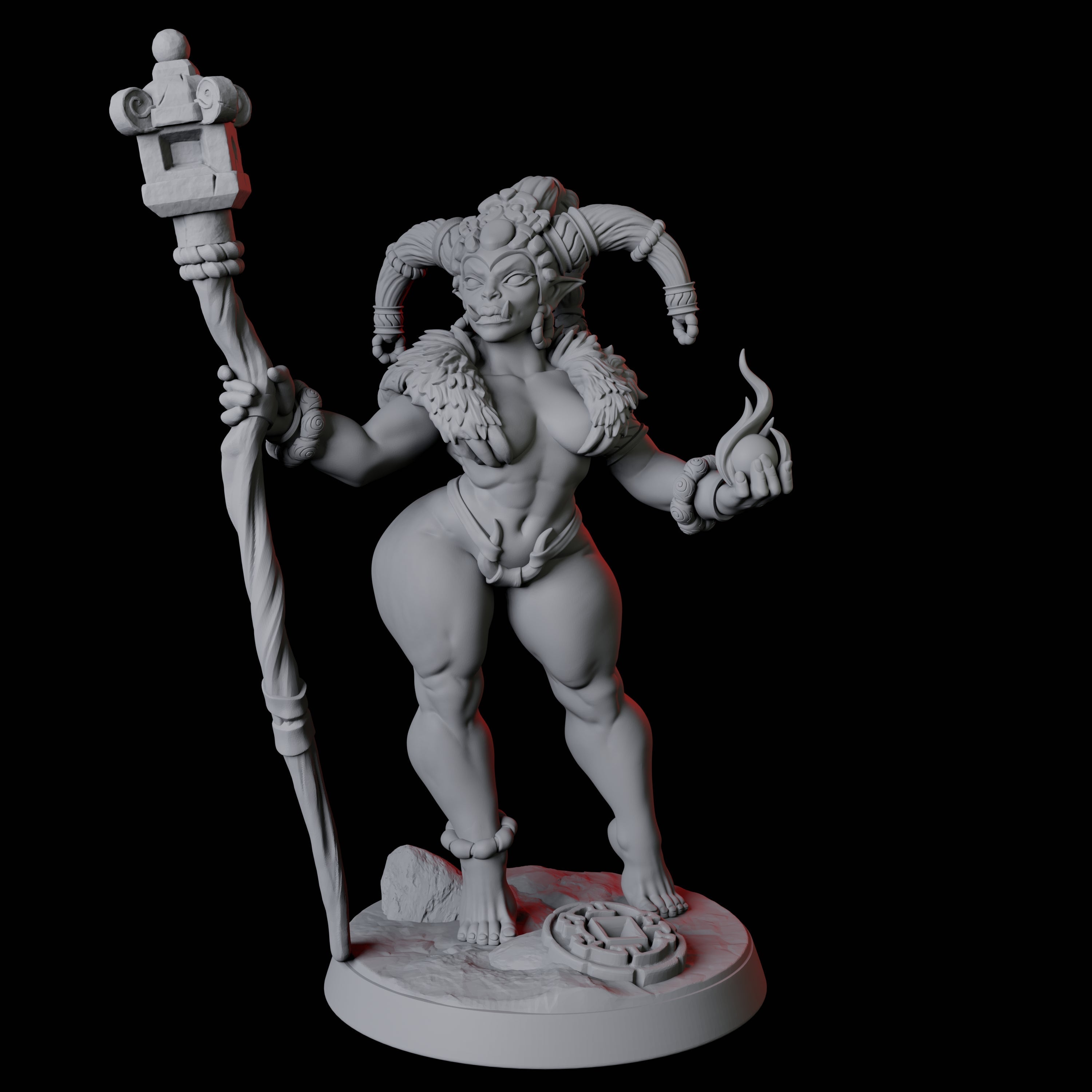 Mountain Orc Pin-up Miniature for Dungeons and Dragons, Pathfinder or other TTRPGs