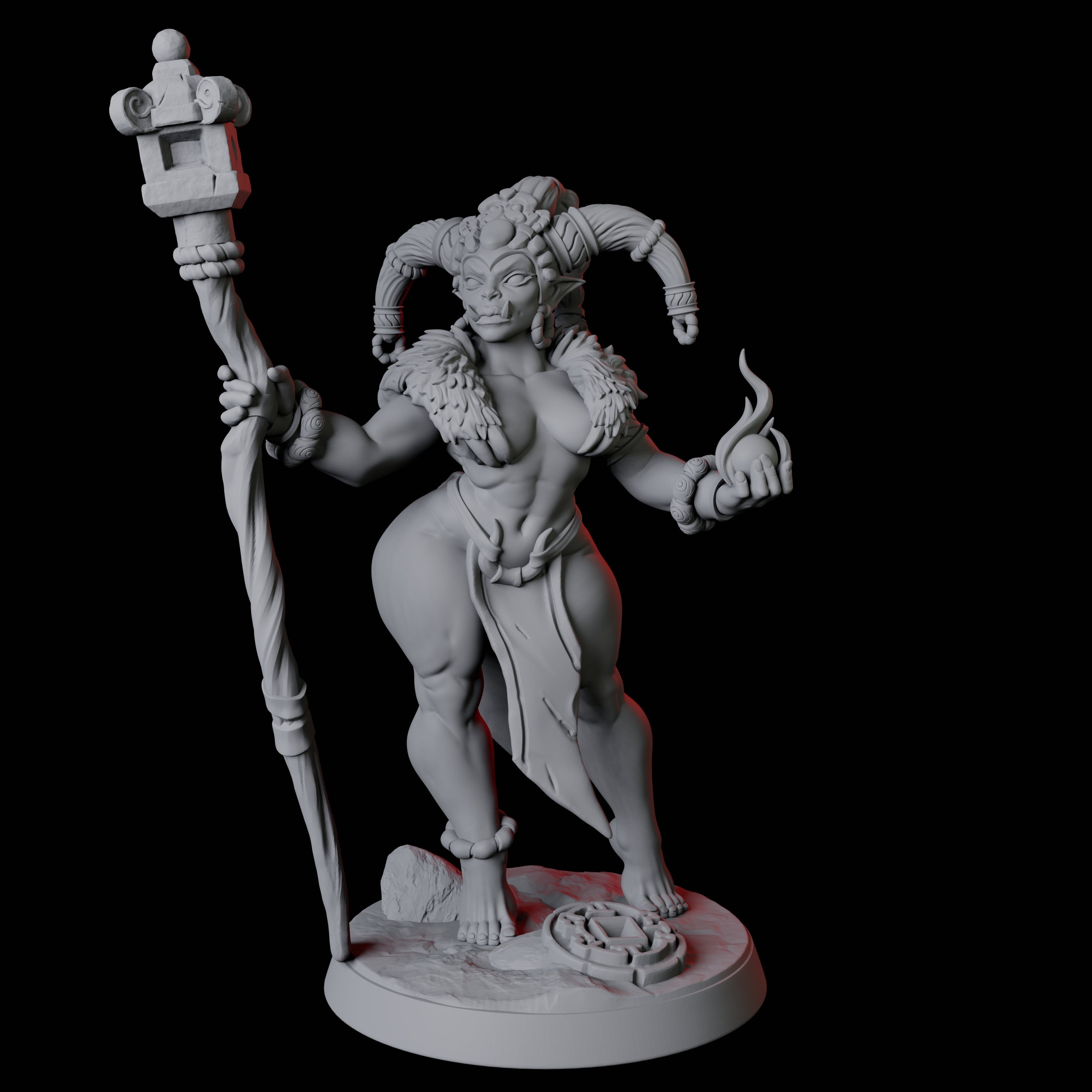 Mountain Orc Pin-up Miniature for Dungeons and Dragons, Pathfinder or other TTRPGs