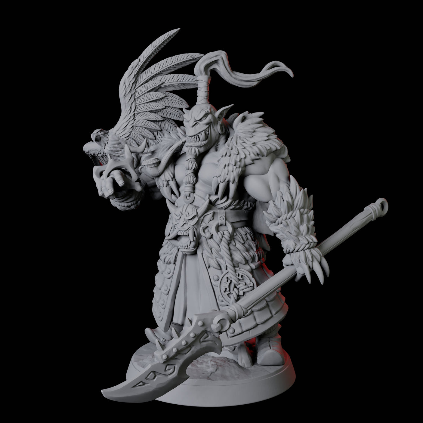 Mountain Orc Ranger Miniature for Dungeons and Dragons, Pathfinder or other TTRPGs