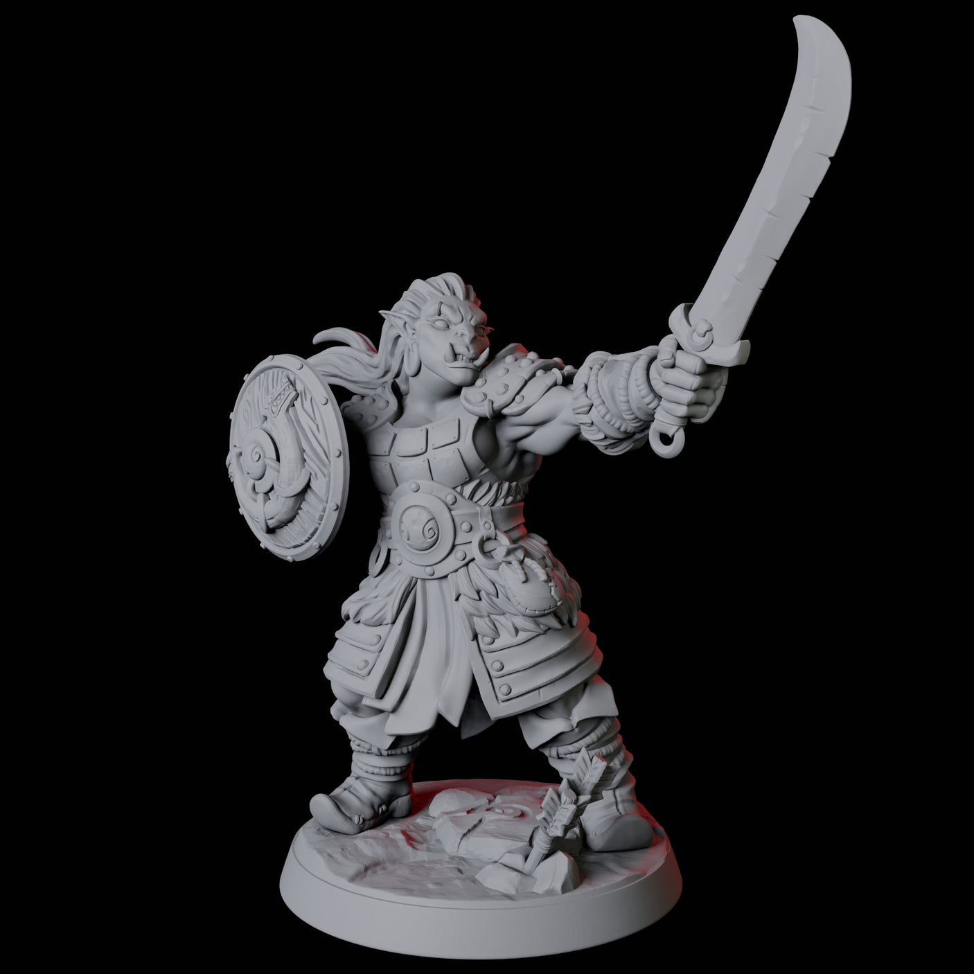 Mountain Orc Warrior E Miniature for Dungeons and Dragons, Pathfinder or other TTRPGs