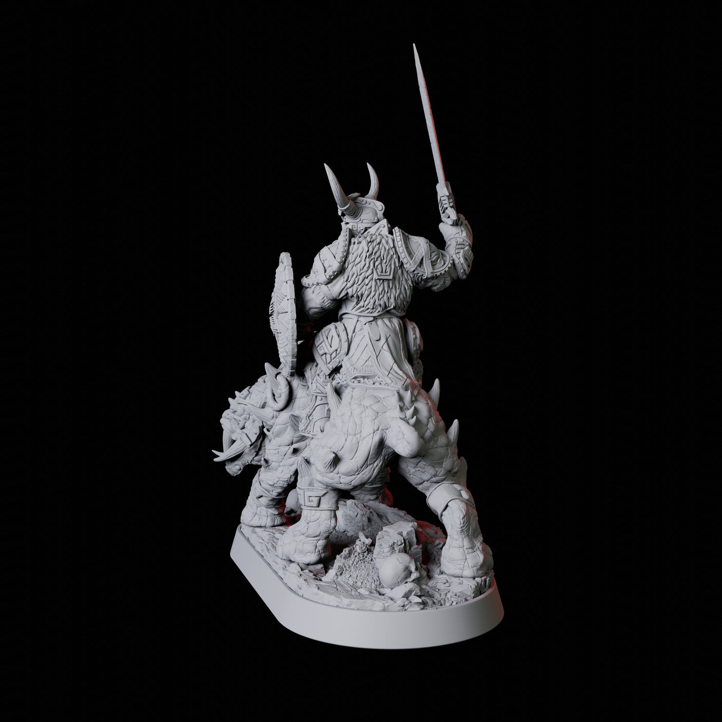 Mounted Barbarian Warrior Miniature for Dungeons and Dragons, Pathfinder or other TTRPGs