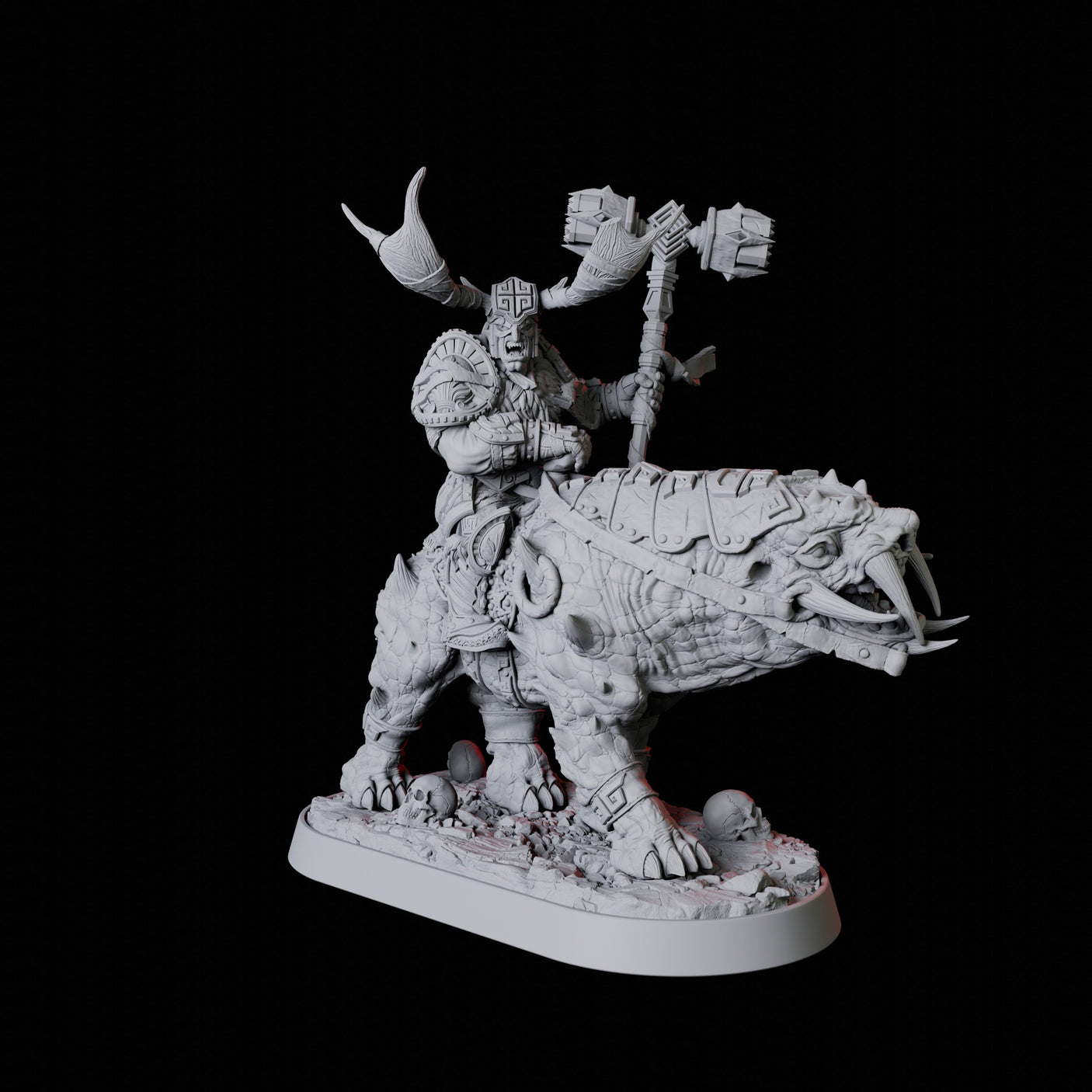 Mounted Master Druid Miniature for Dungeons and Dragons, Pathfinder or other TTRPGs