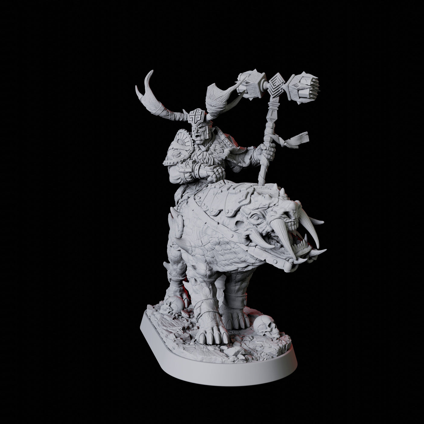 Mounted Master Druid Miniature for Dungeons and Dragons, Pathfinder or other TTRPGs