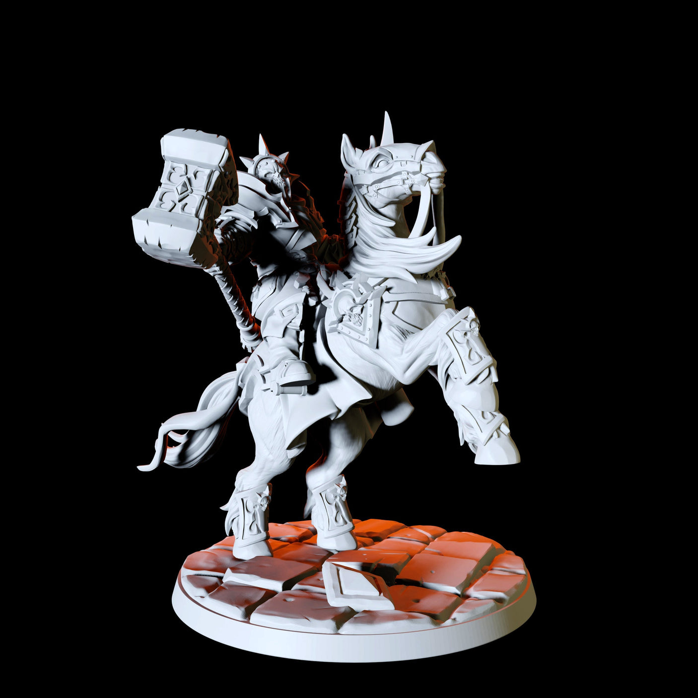 Mounted Paladin Knight Type A Miniature for Dungeons and Dragons, Pathfinder or other TTRPGs