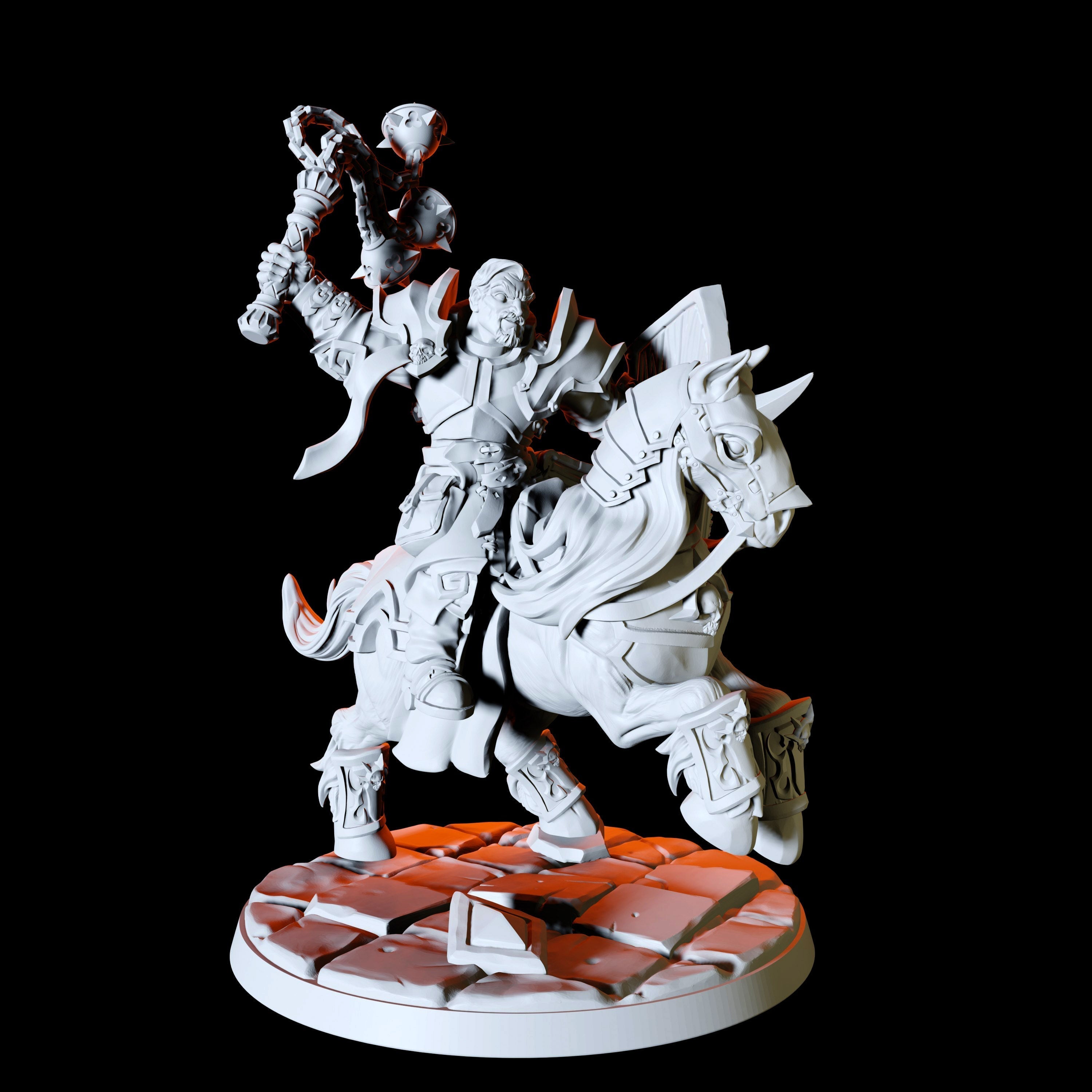 Mounted Paladin Knight Miniature for Dungeons and Dragons - Myth Forged
