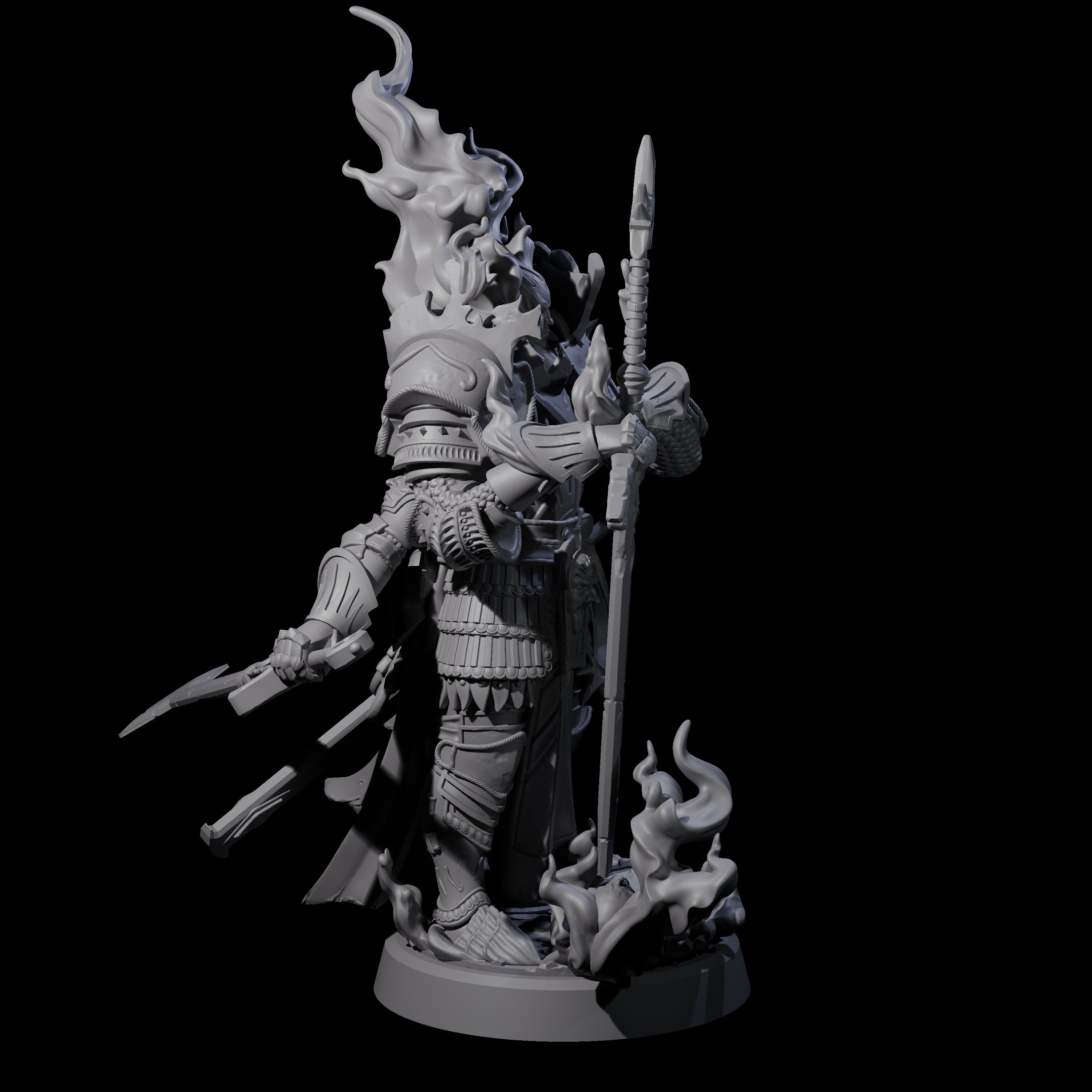 Multi-Armed Cinder Knight Miniature for Dungeons and Dragons, Pathfinder or other TTRPGs