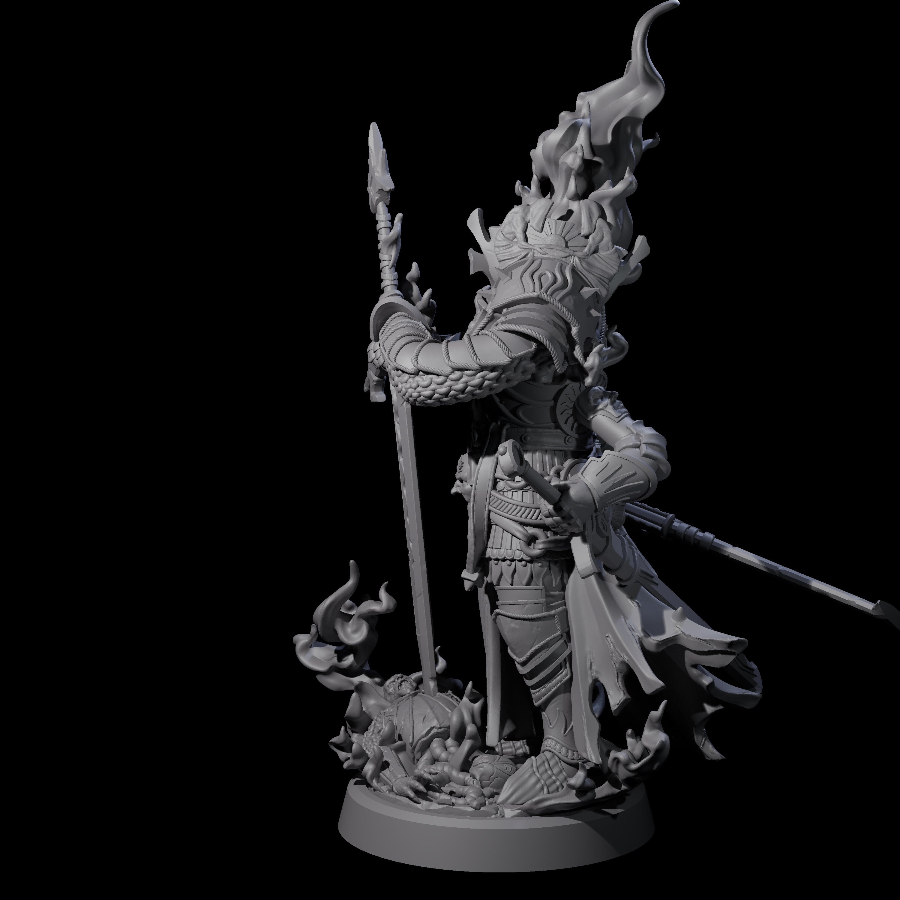 Multi-Armed Cinder Knight Miniature for Dungeons and Dragons, Pathfinder or other TTRPGs