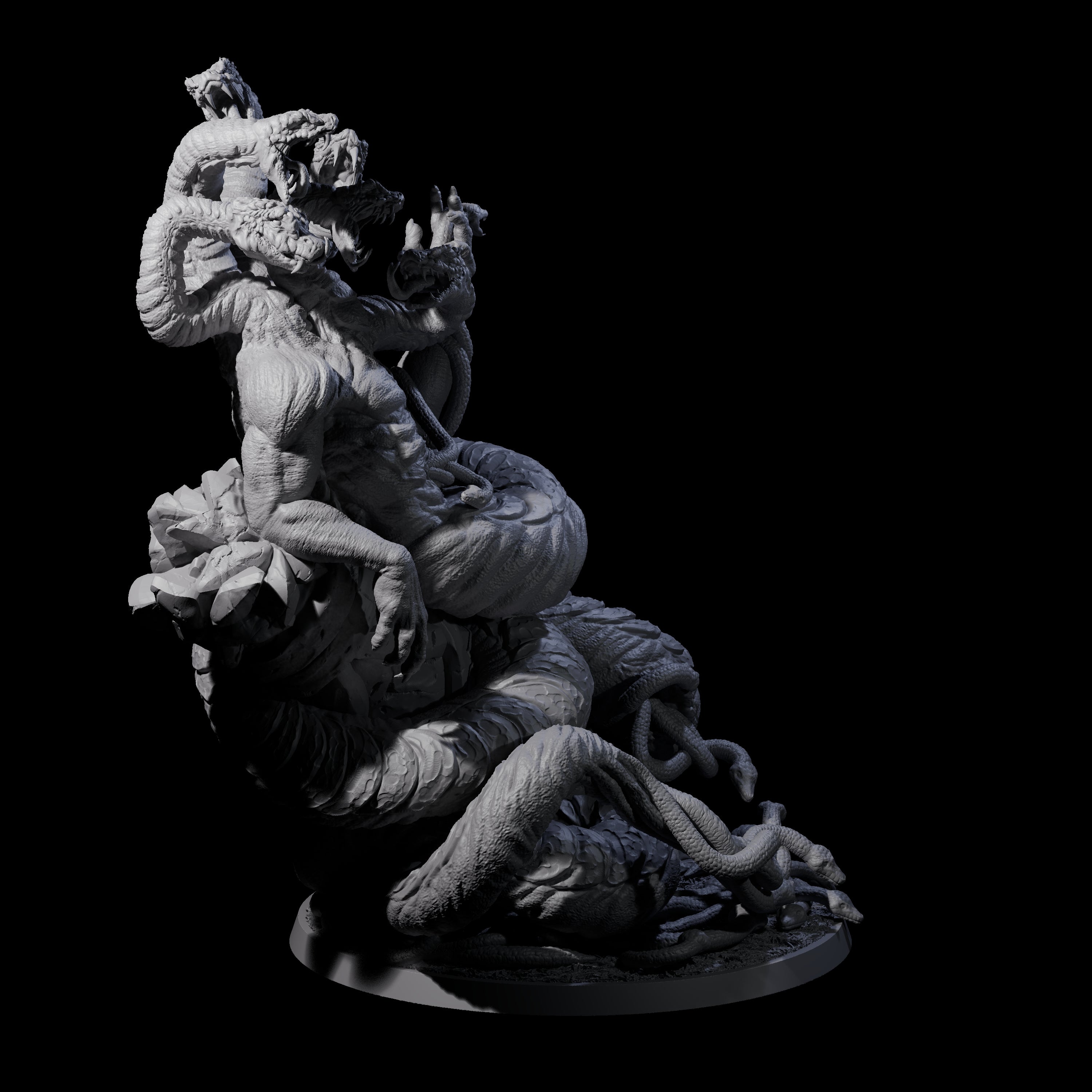 Multi-Headed Ouroboros Avatar Miniature for Dungeons and Dragons, Pathfinder or other TTRPGs