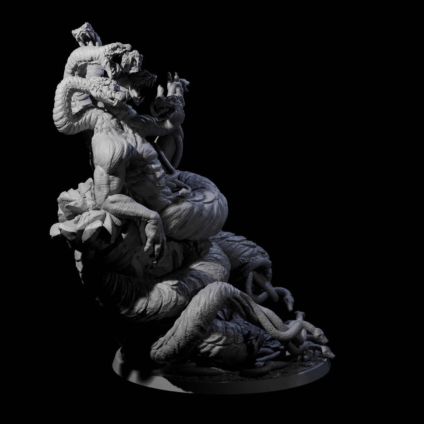 Multi-Headed Ouroboros Avatar Miniature for Dungeons and Dragons, Pathfinder or other TTRPGs