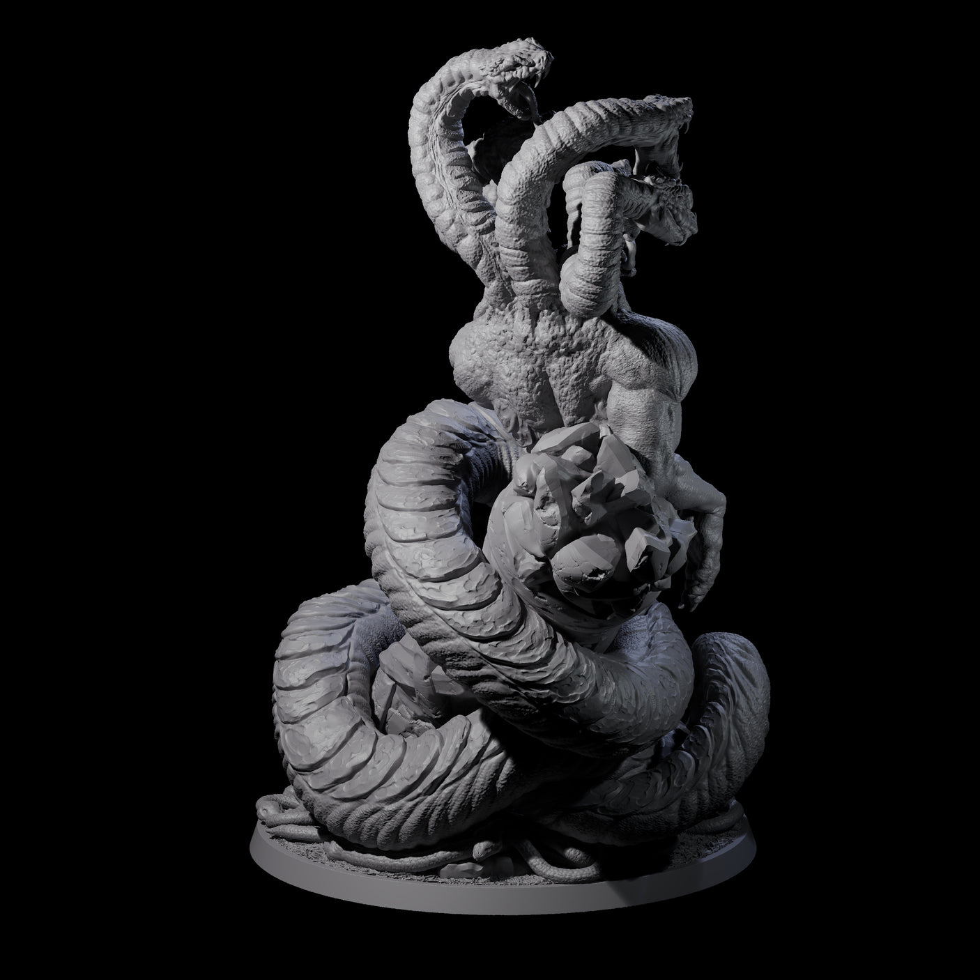 Multi-Headed Ouroboros Avatar Miniature for Dungeons and Dragons, Pathfinder or other TTRPGs