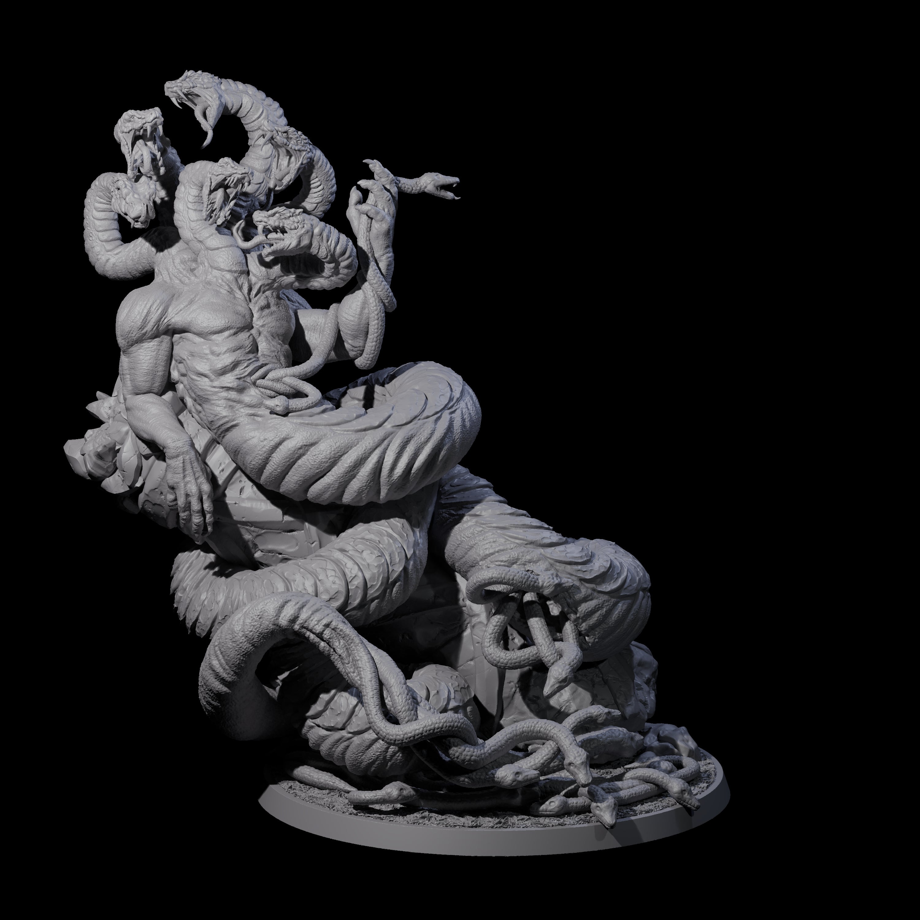 Multi-Headed Ouroboros Avatar Miniature for Dungeons and Dragons, Pathfinder or other TTRPGs