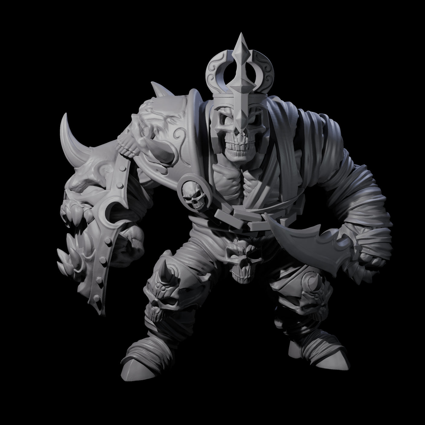 Mummified Ogre King Miniature for Dungeons and Dragons, Pathfinder or other TTRPGs